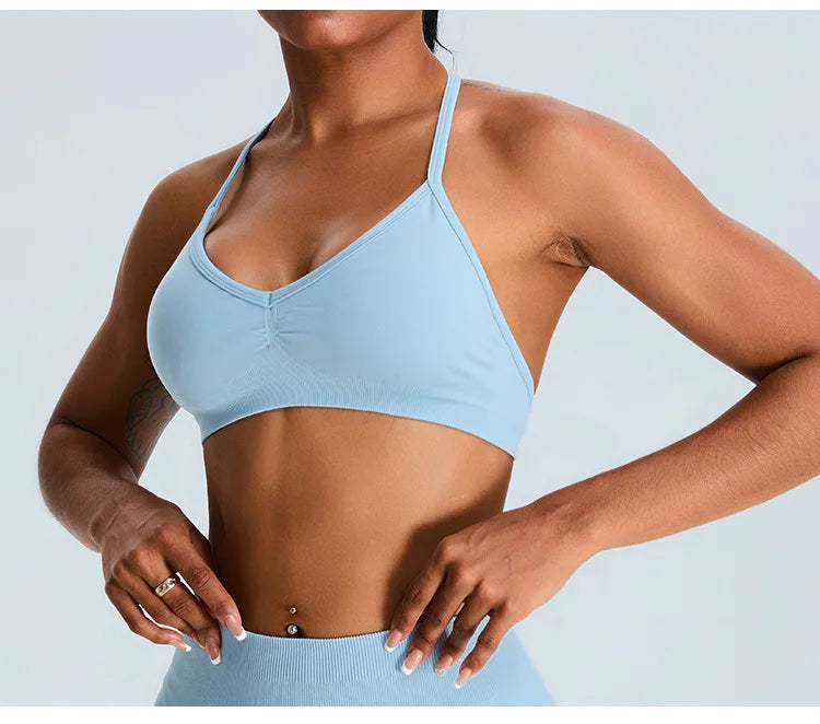 Scrunch Push-Up Sports Bra - Seamless Adjustable-Strap Tank