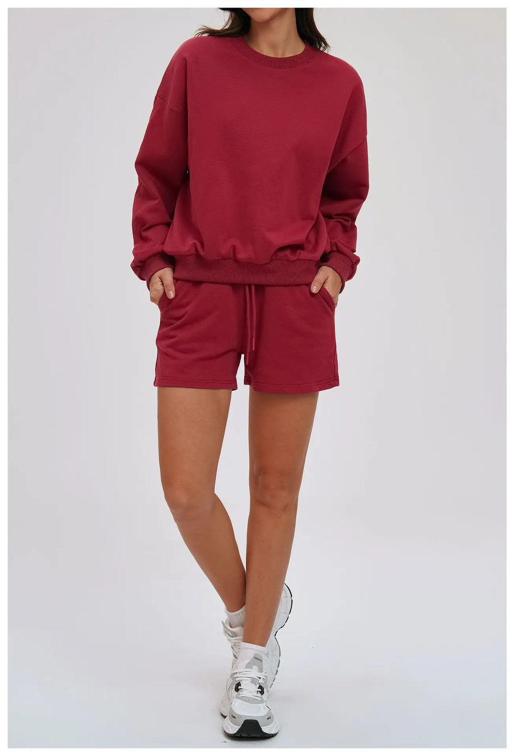 2-Piece Hoodie & Shorts Set - Women's Winter Sportswear
