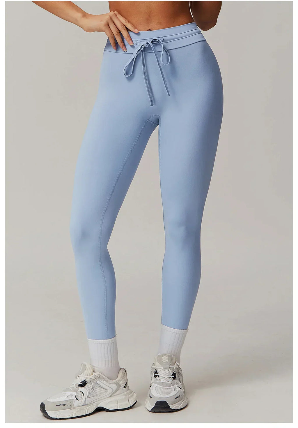 High-Waist Strap Leggings - Push-Up Stretch Gym Tights