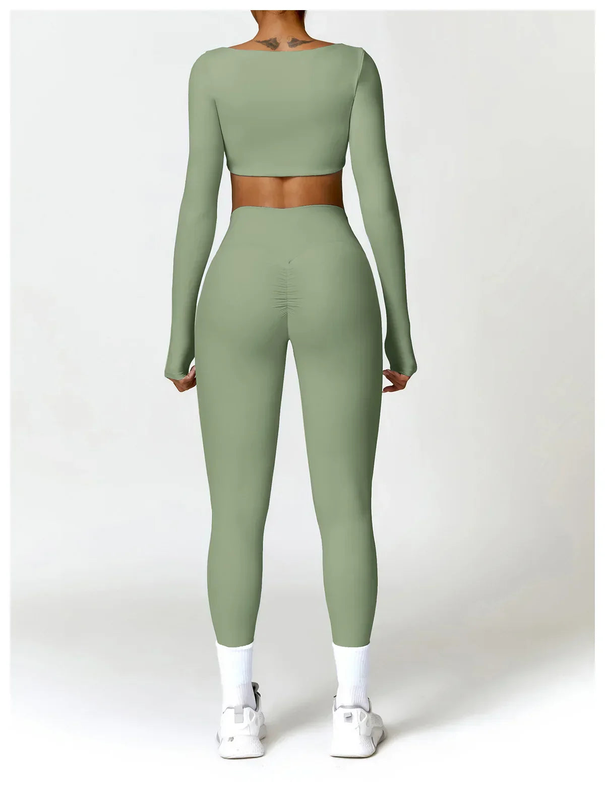 2-Piece Legging & Long Sleeve Set - Women's Yoga Tracksuit