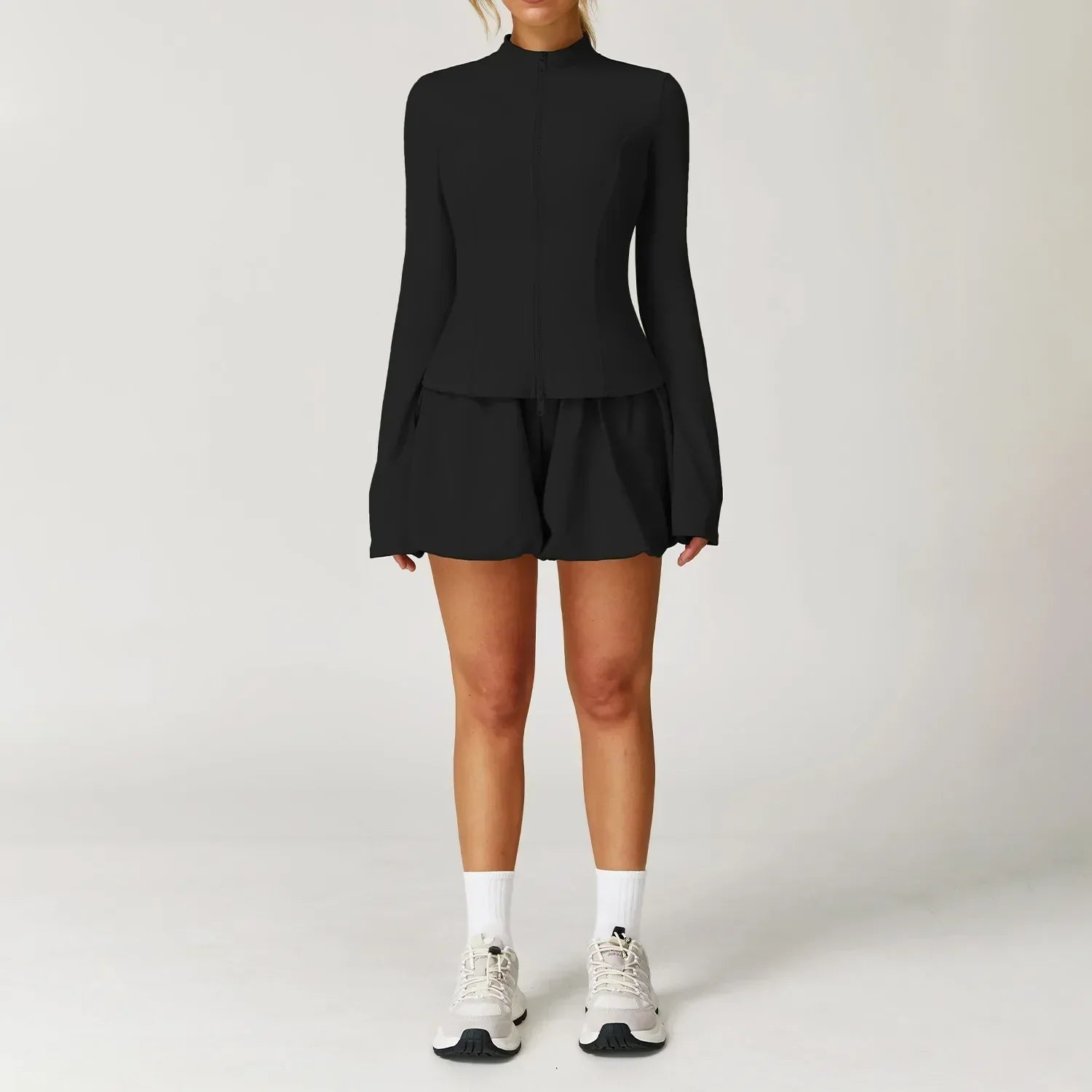 2/3-Piece Yoga Set - Jacket, Bra & Shorts Tracksuit