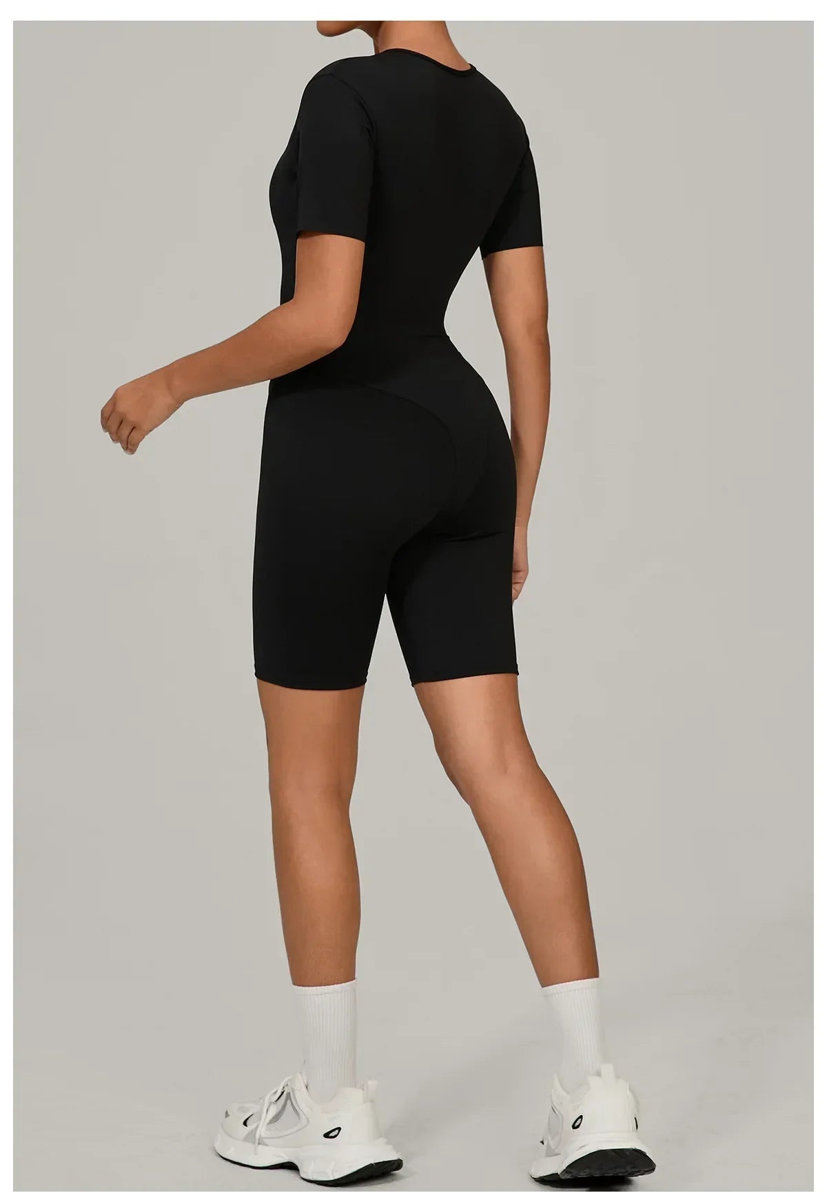 Short Sleeve Summer Romper - Women's Push-Up Yoga Bodysuit