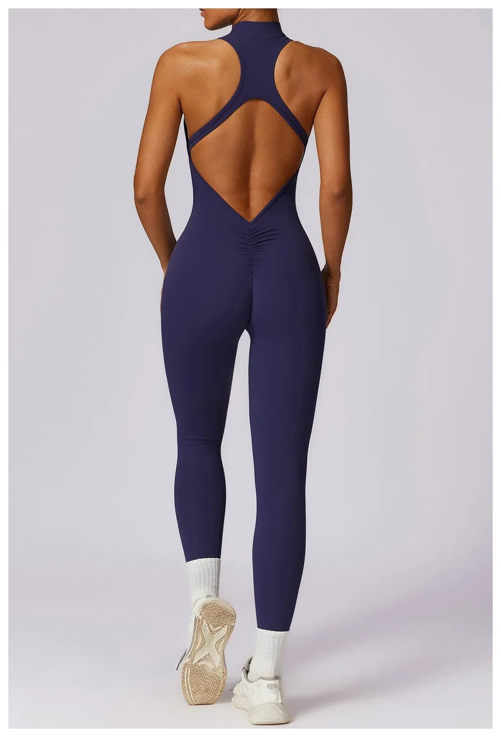 Zip-Front Yoga Jumpsuit - Women's Pilates & Gym Overalls