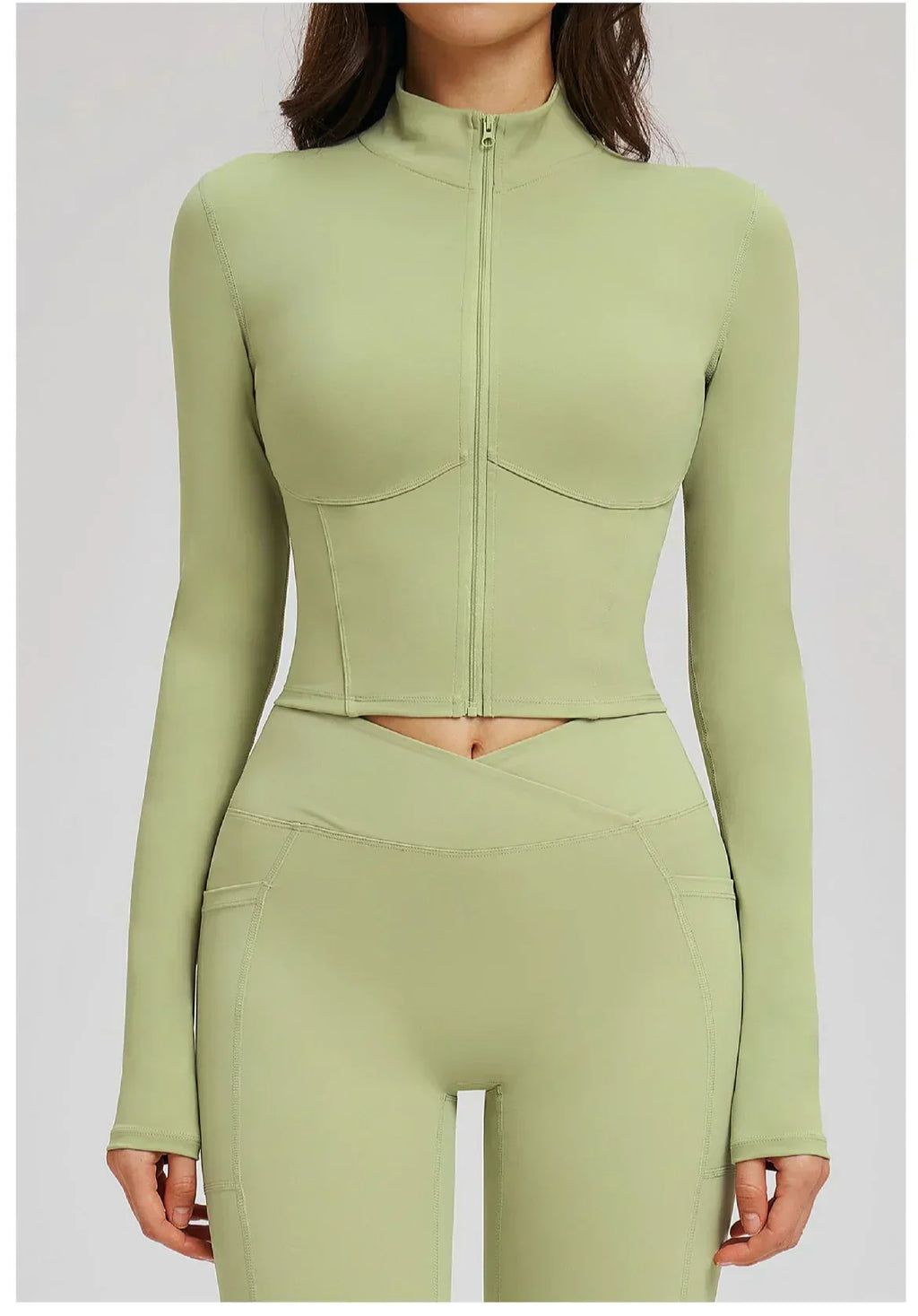 Zip-Up Crop Jacket - Women's Quick-Dry Yoga & Running Top