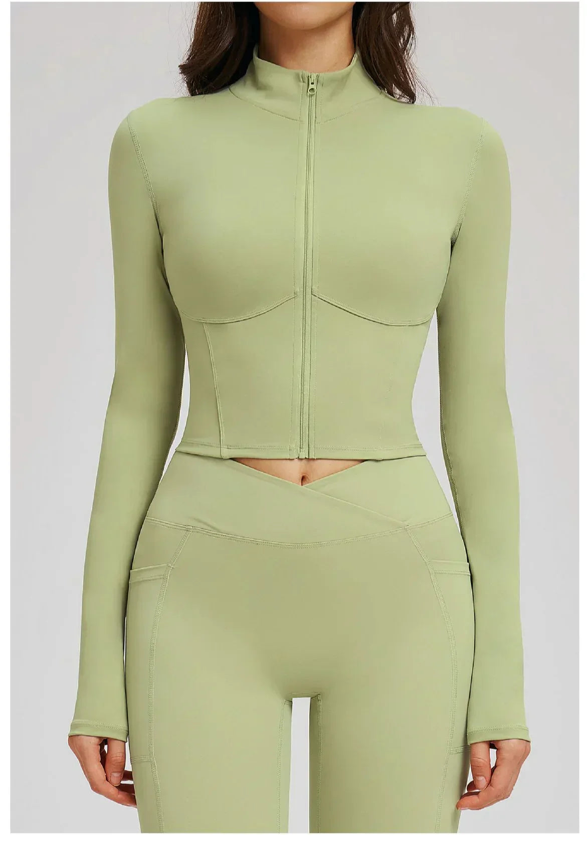Zip-Up Crop Jacket - Women's Quick-Dry Yoga & Running Top