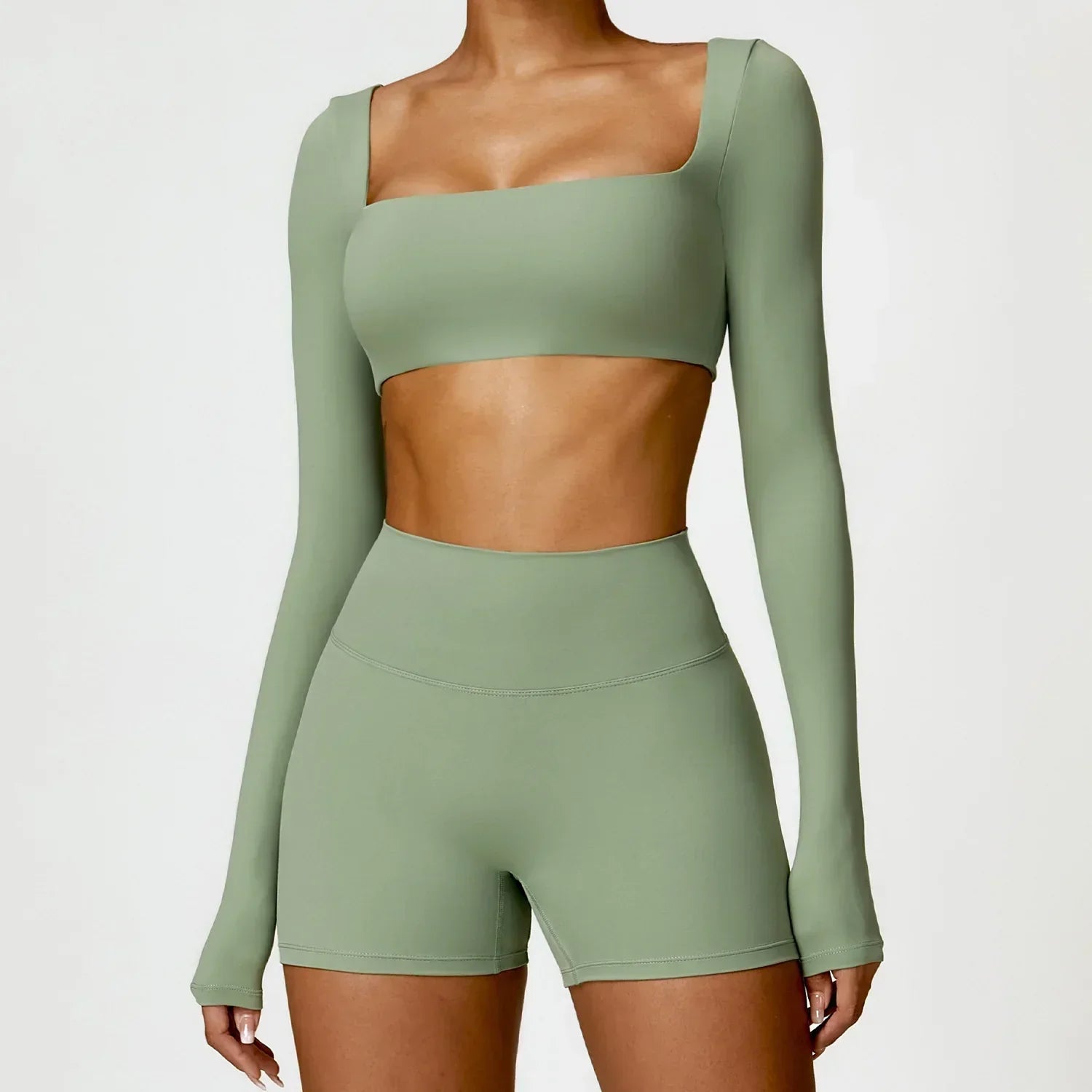 2-Piece Legging & Long Sleeve Set - Women's Yoga Tracksuit