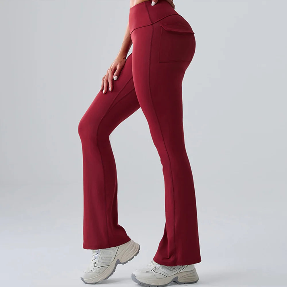 High-Waist Bell-Bottom Yoga Pants - Wide-Leg Flare Leggings