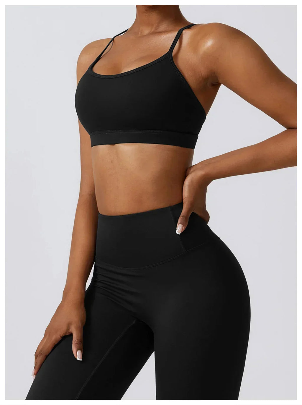 2/3-Piece Activewear Set - Leggings, Bra & Long Sleeve Top