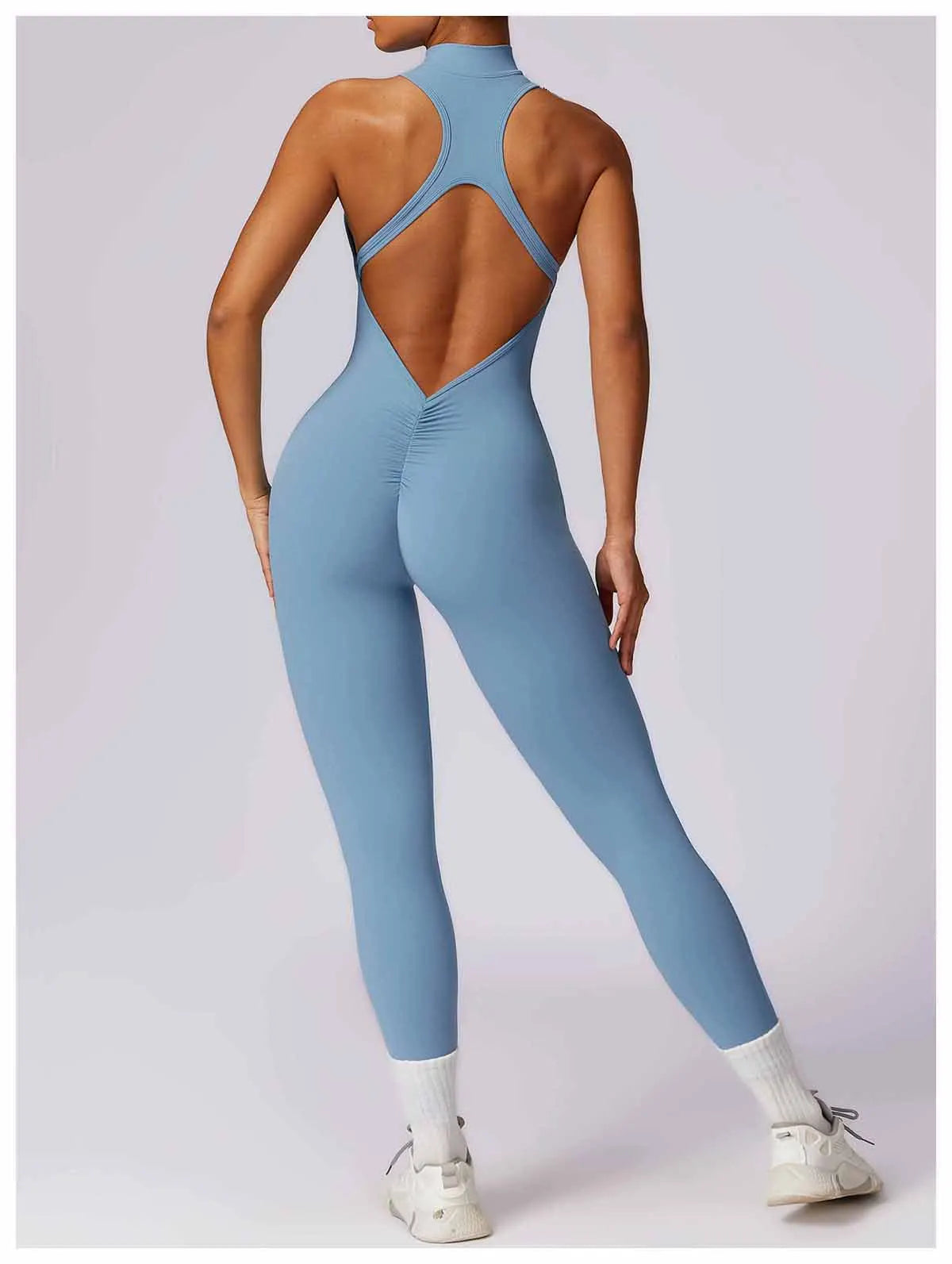 Zip-Front Yoga Jumpsuit - Women's Pilates & Gym Overalls