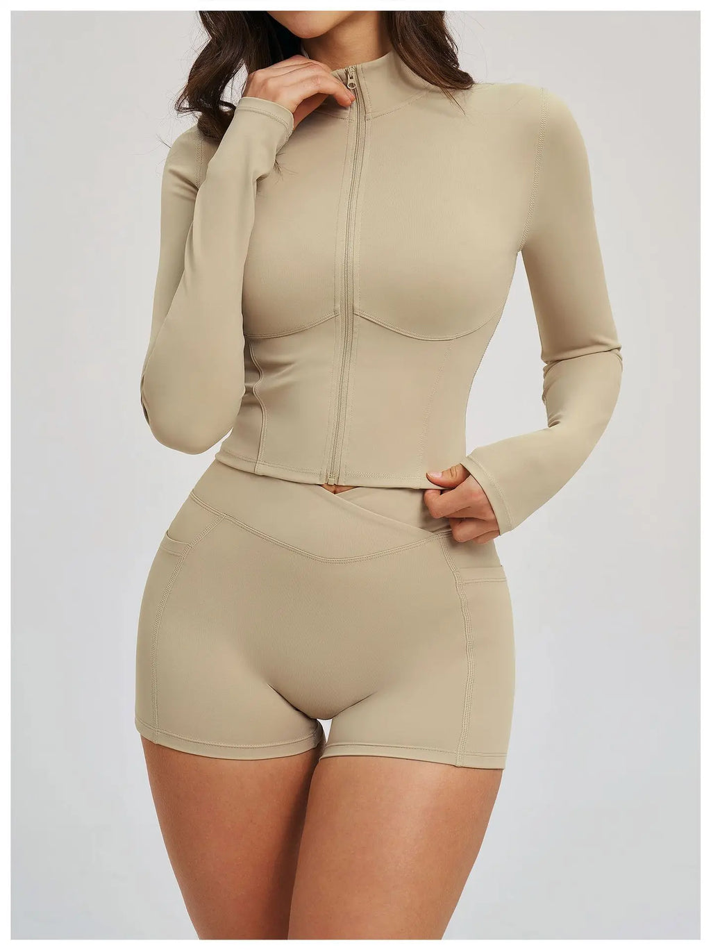 Zip-Up Crop Jacket - Women's Quick-Dry Yoga & Running Top
