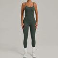 Scrunch Backless Romper - Women's One-Piece Yoga Jumpsuit