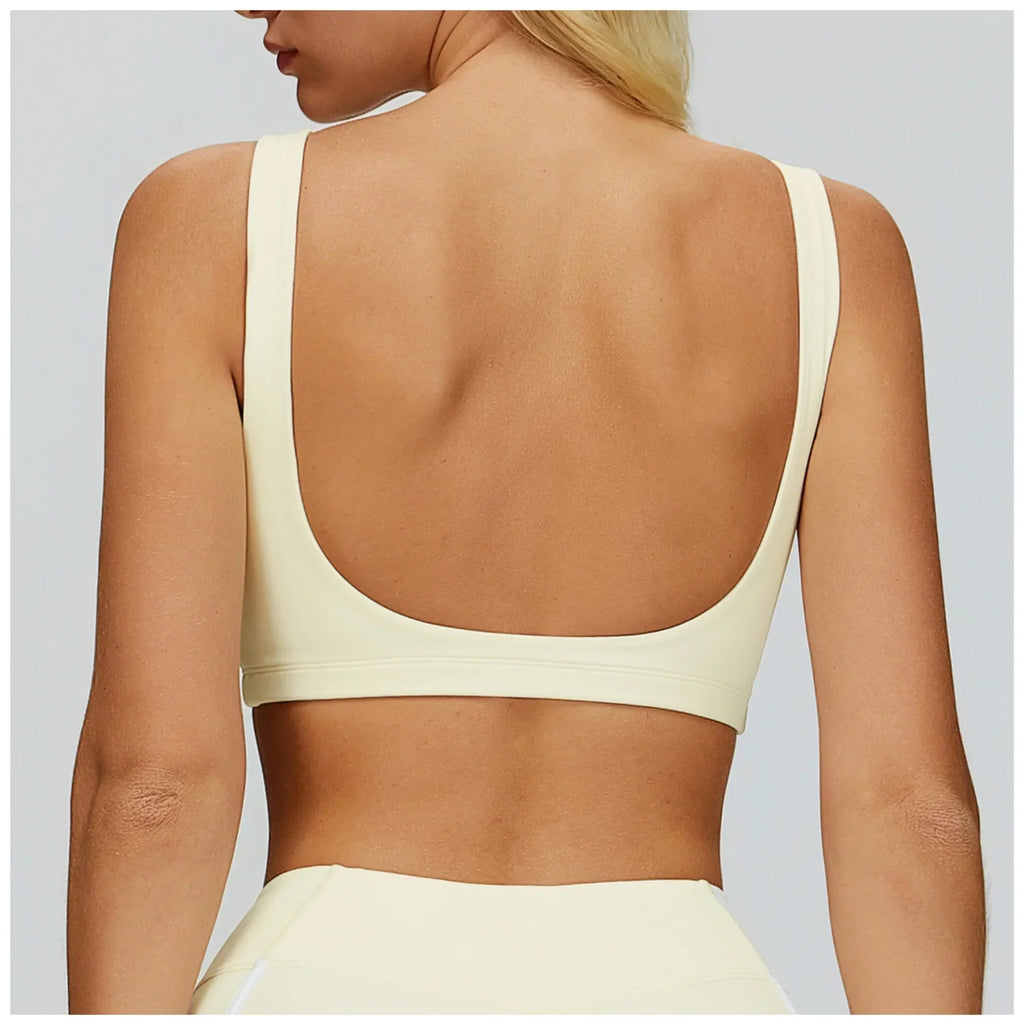 Backless Push-Up Sports Bra - Women's Athletic Crop Top