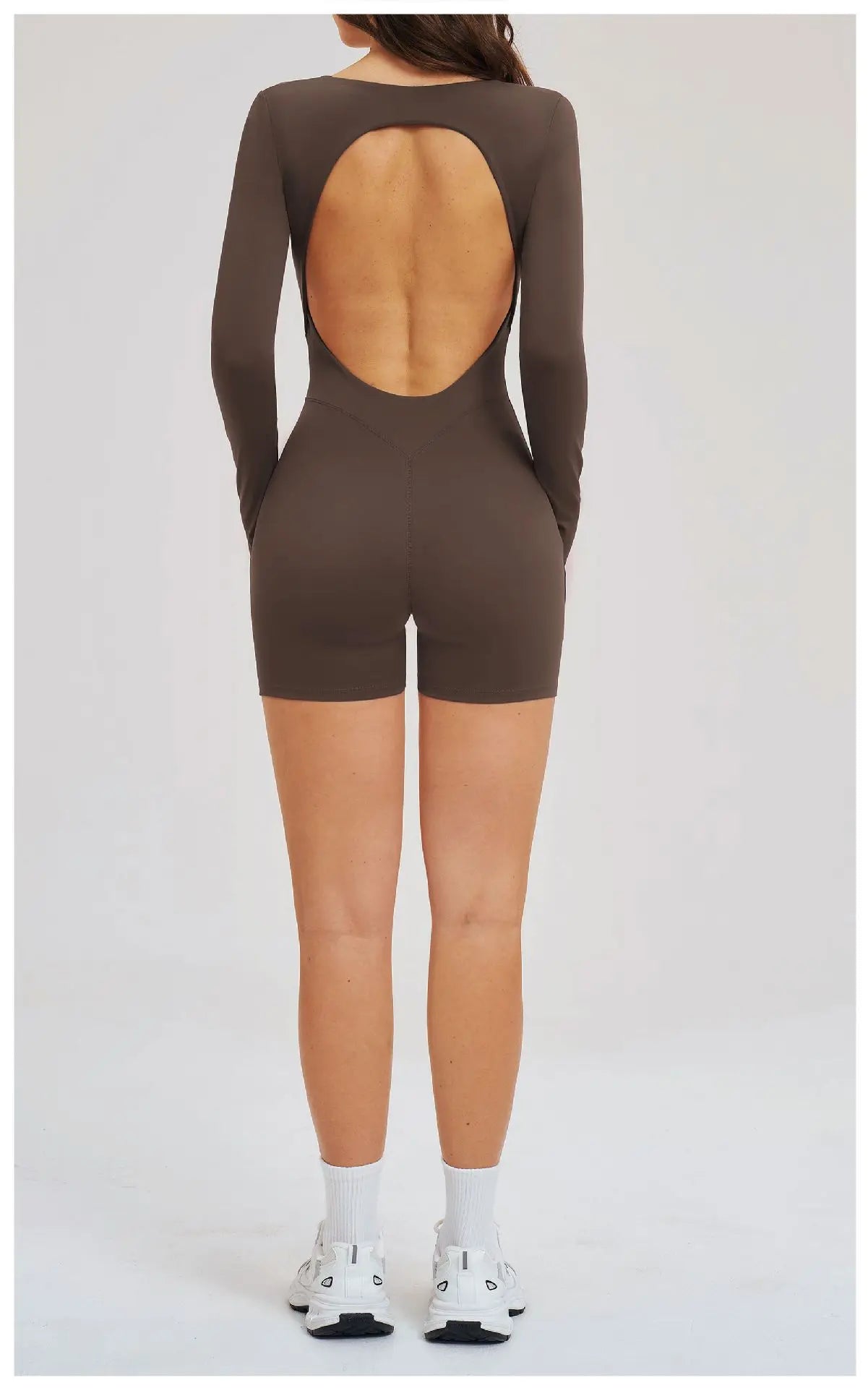 Backless Scrunch Romper - Short-Sleeve Push-Up Bodysuit