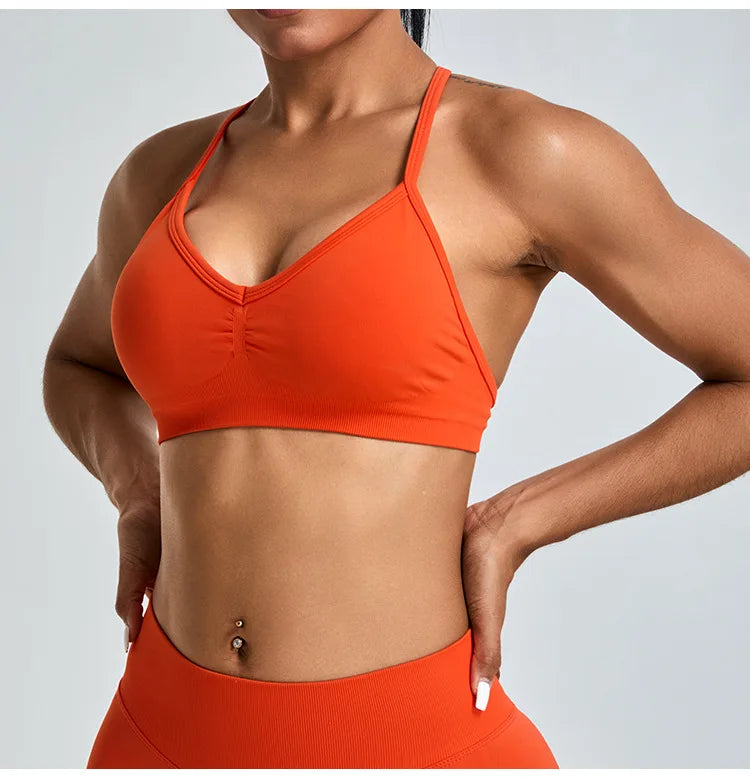 Scrunch Push-Up Sports Bra - Seamless Adjustable-Strap Tank
