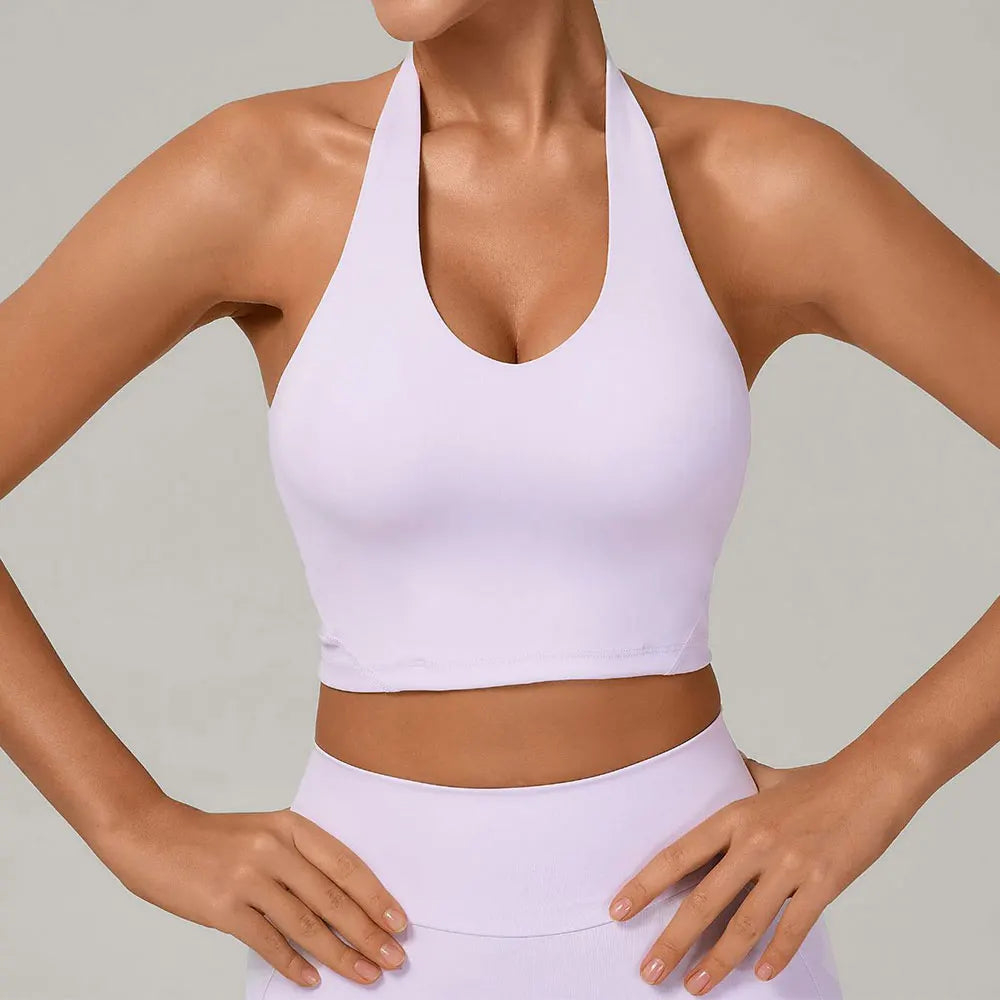 Halter High-Support Sports Bra - Open-Back Push-Up