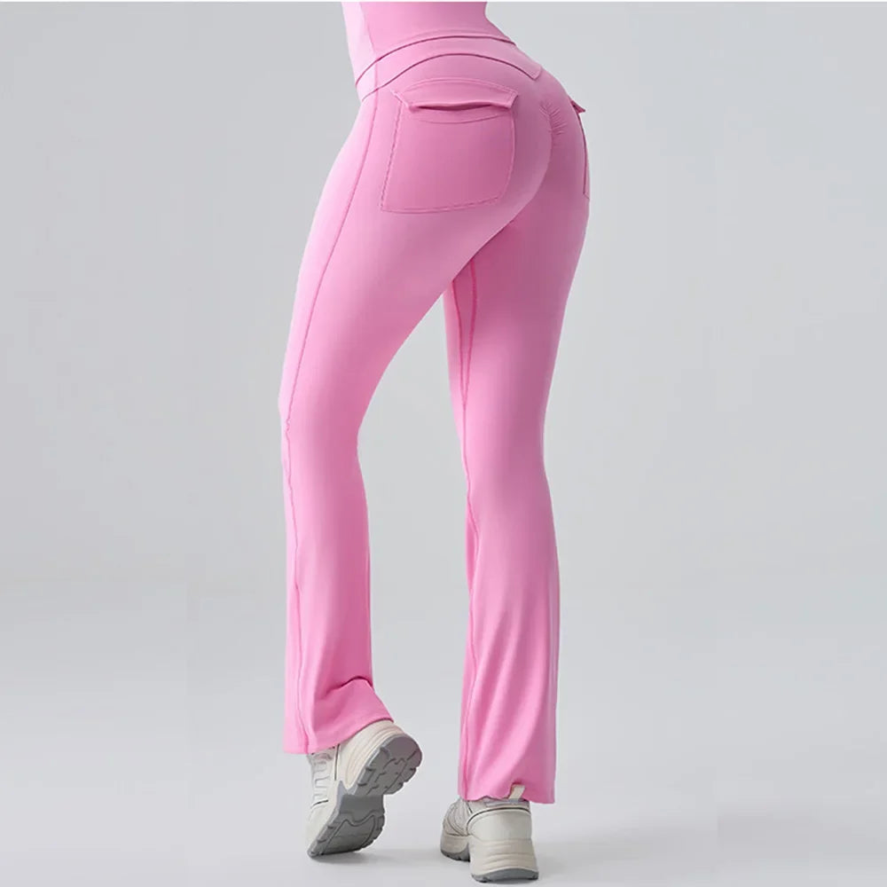 High-Waist Bell-Bottom Yoga Pants - Wide-Leg Flare Leggings