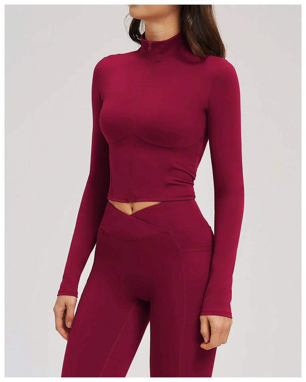 Zip-Up Crop Jacket - Women's Quick-Dry Yoga & Running Top