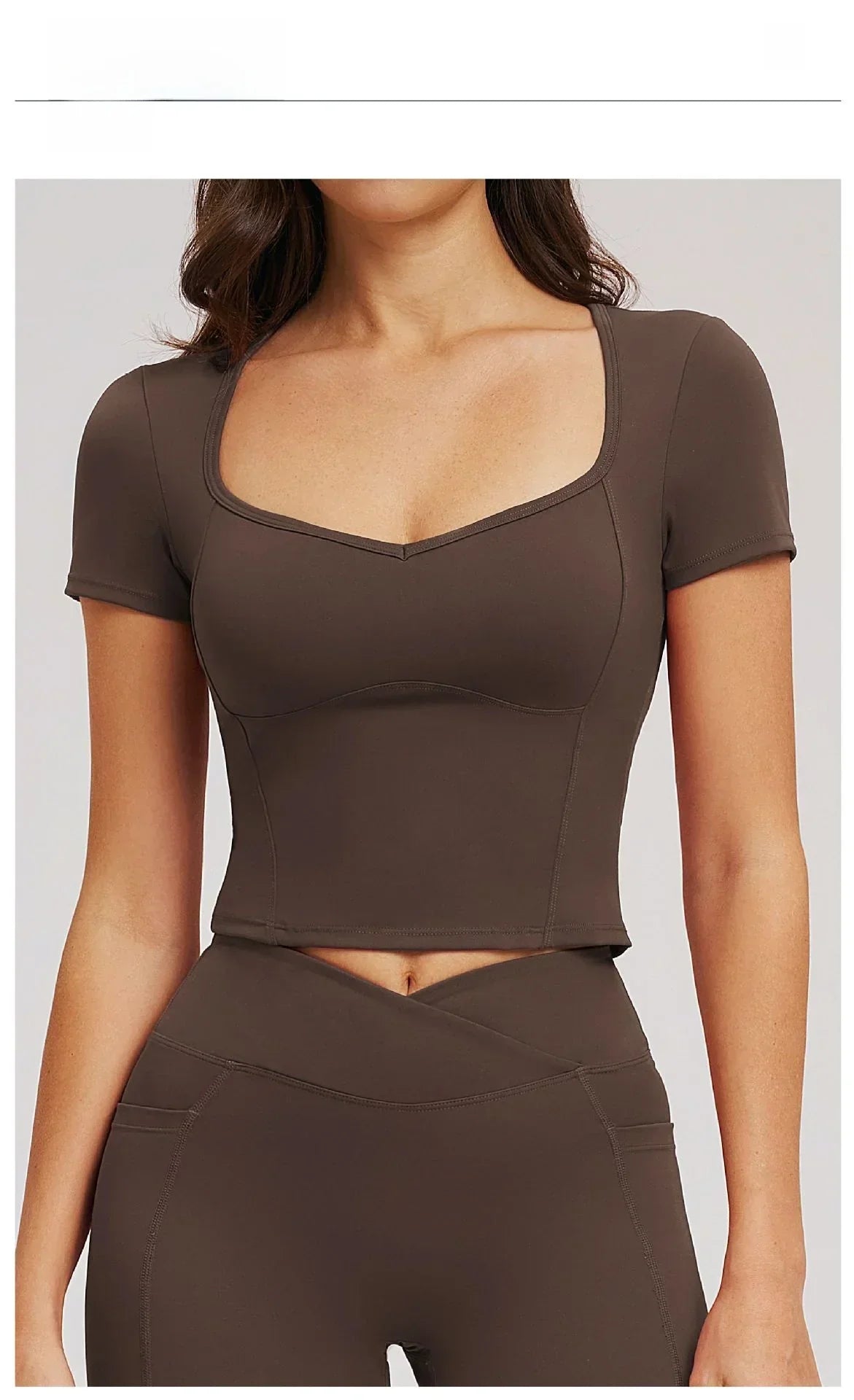 Short-Sleeve Stretch Sports Tee - Women's Yoga & Gym Top