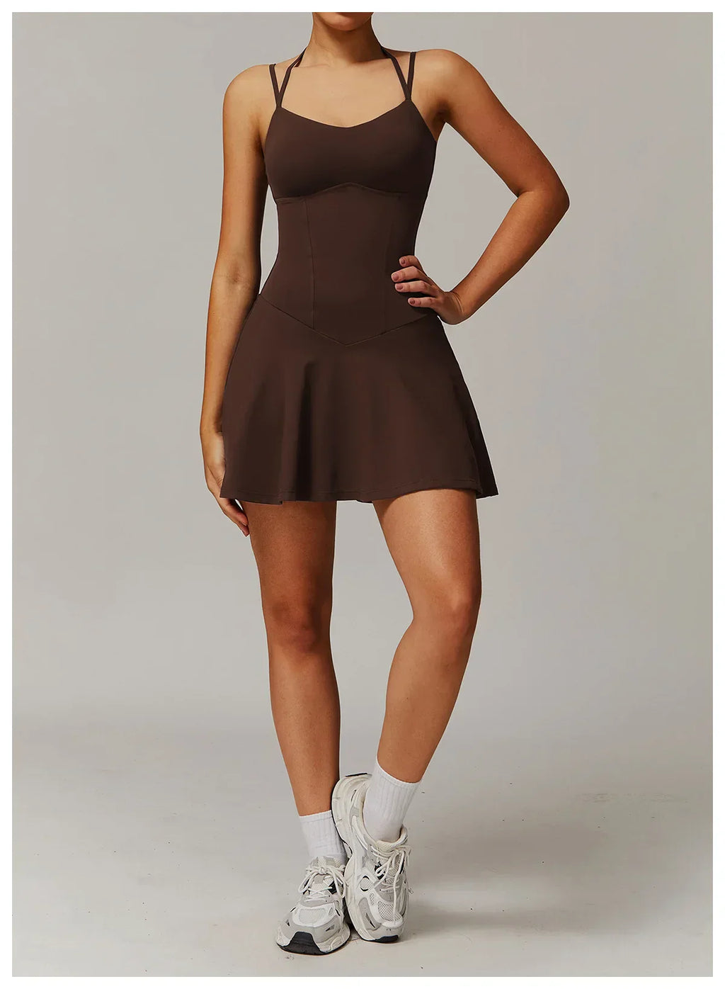 Skort Gym Jumpsuit - Women's Fitness Tracksuit Set
