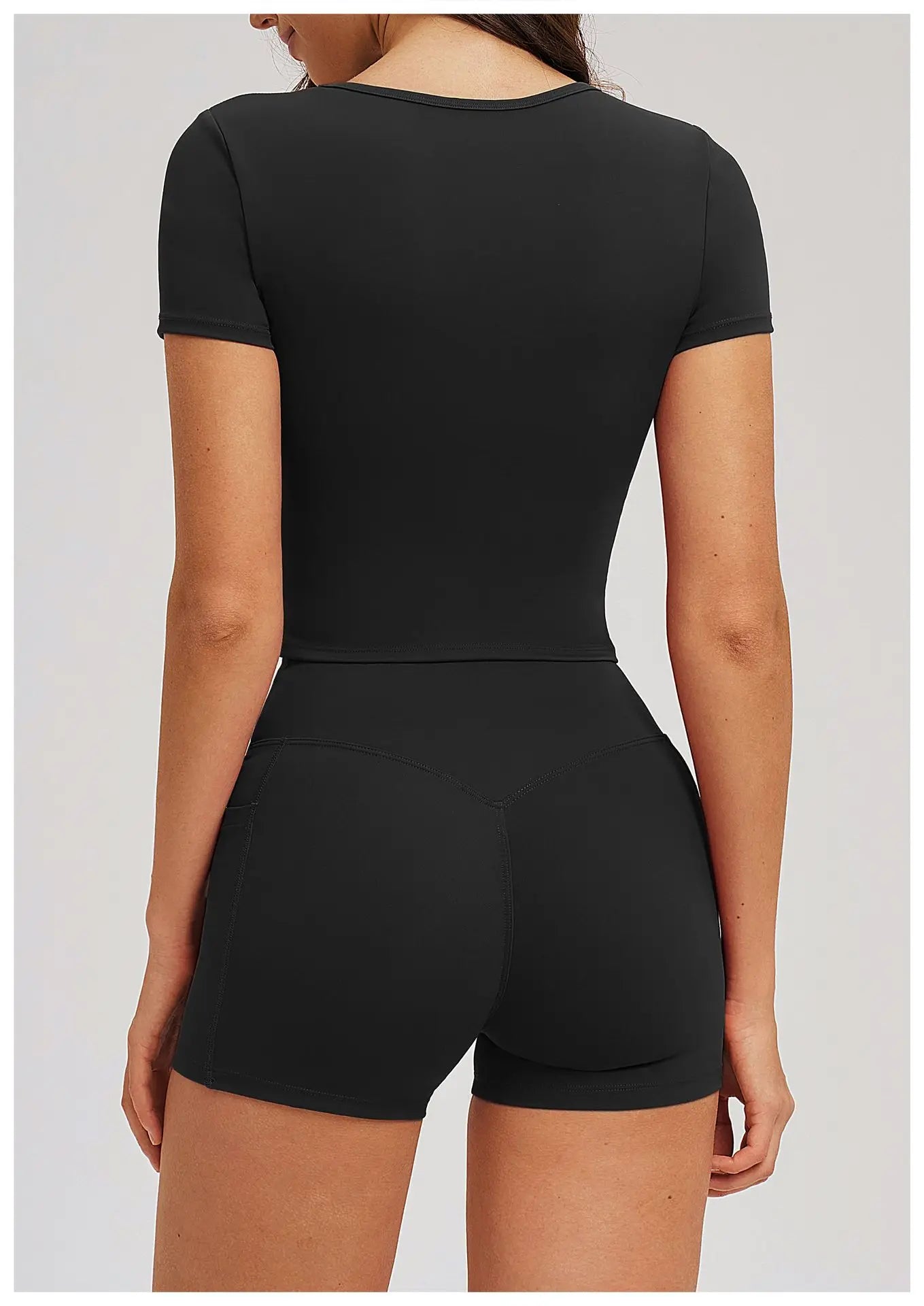 Short-Sleeve Stretch Sports Tee - Women's Yoga & Gym Top