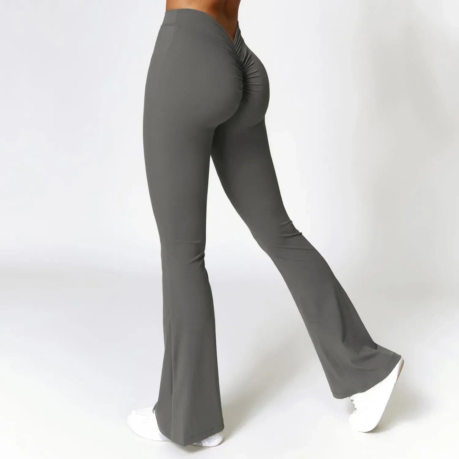 V-Hip Flare Yoga Pants - High-Waist Wide-Leg Leggings