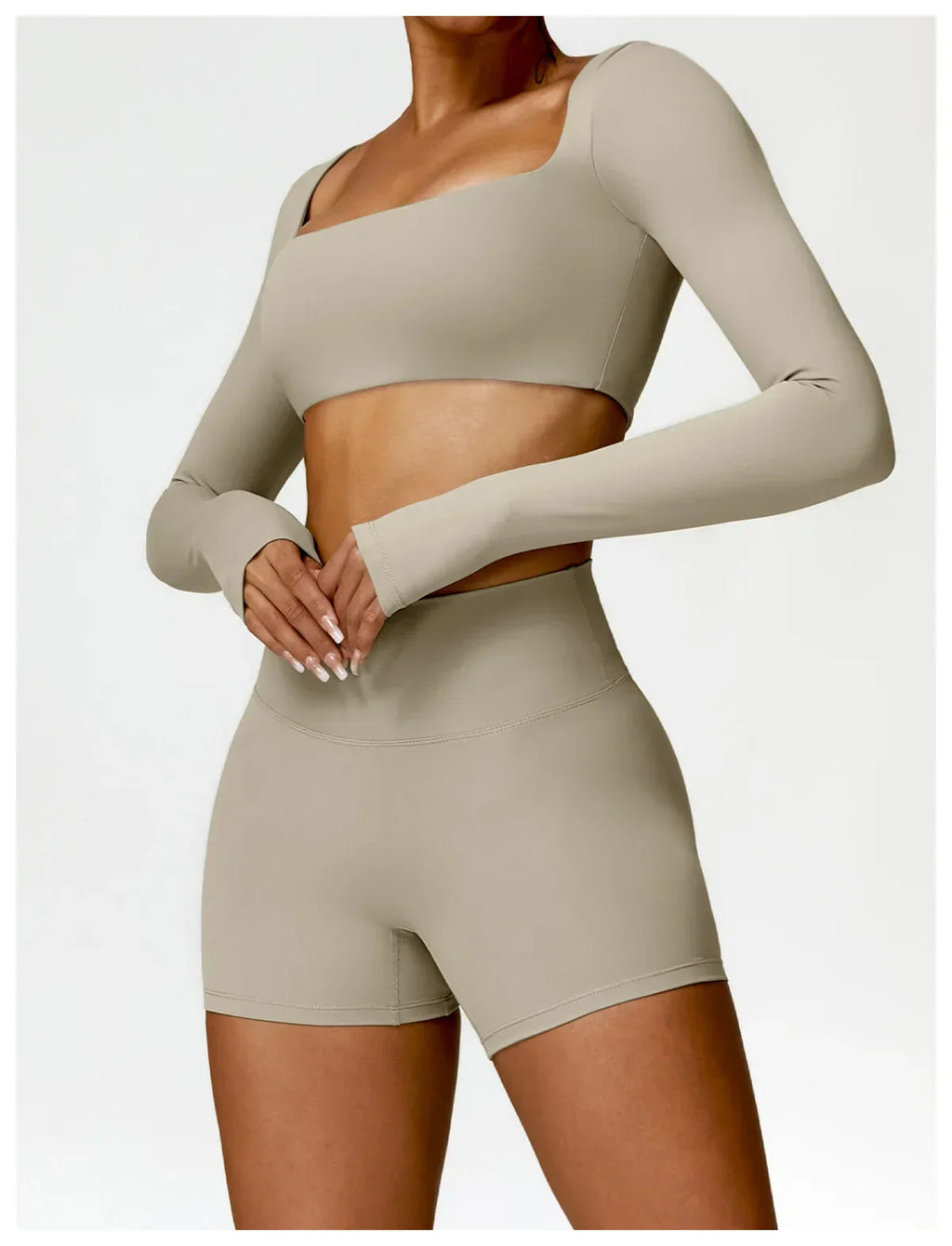 2-Piece Legging & Long Sleeve Set - Women's Yoga Tracksuit