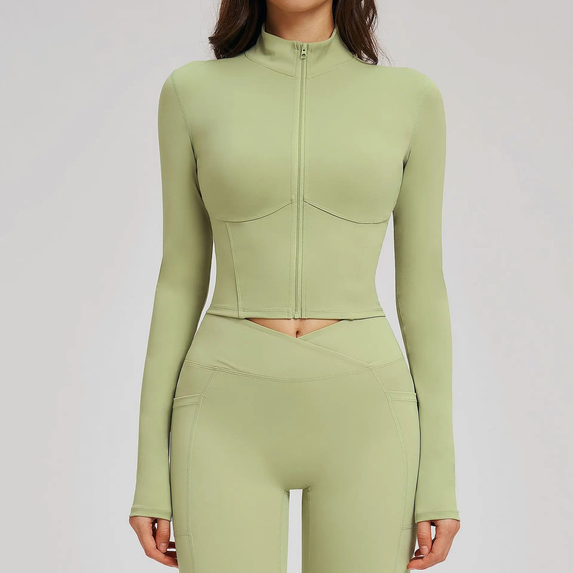 Zip-Up Crop Jacket - Women's Quick-Dry Yoga & Running Top