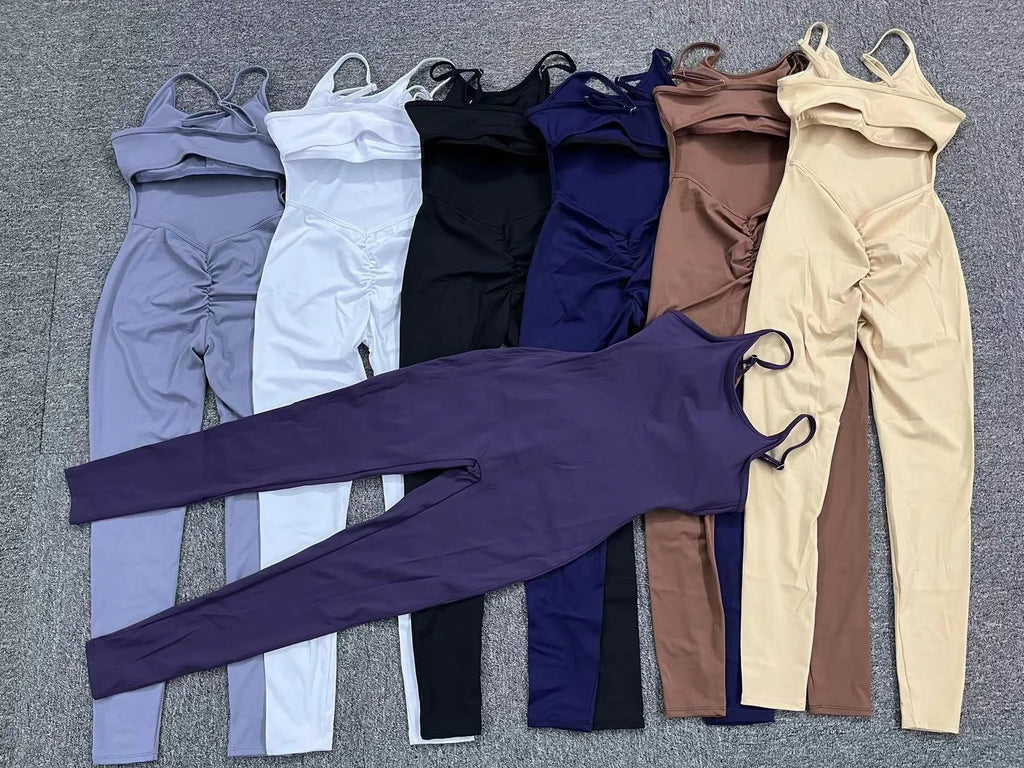 Running Overalls Romper - Women's Gym & Yoga Jumpsuit