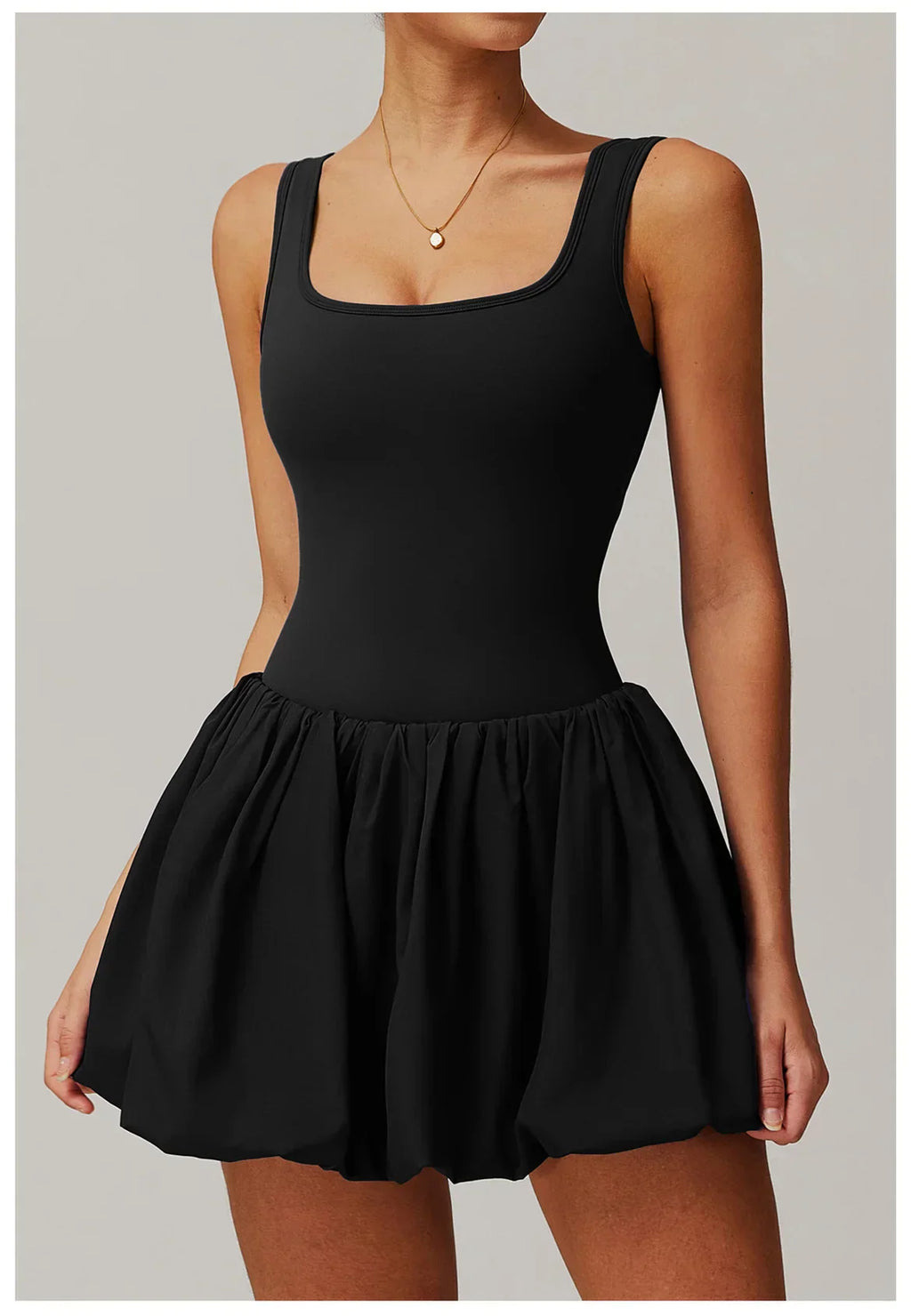 One-Piece Sports Dress Romper - Women's Push-Up Yoga Jumpsuit