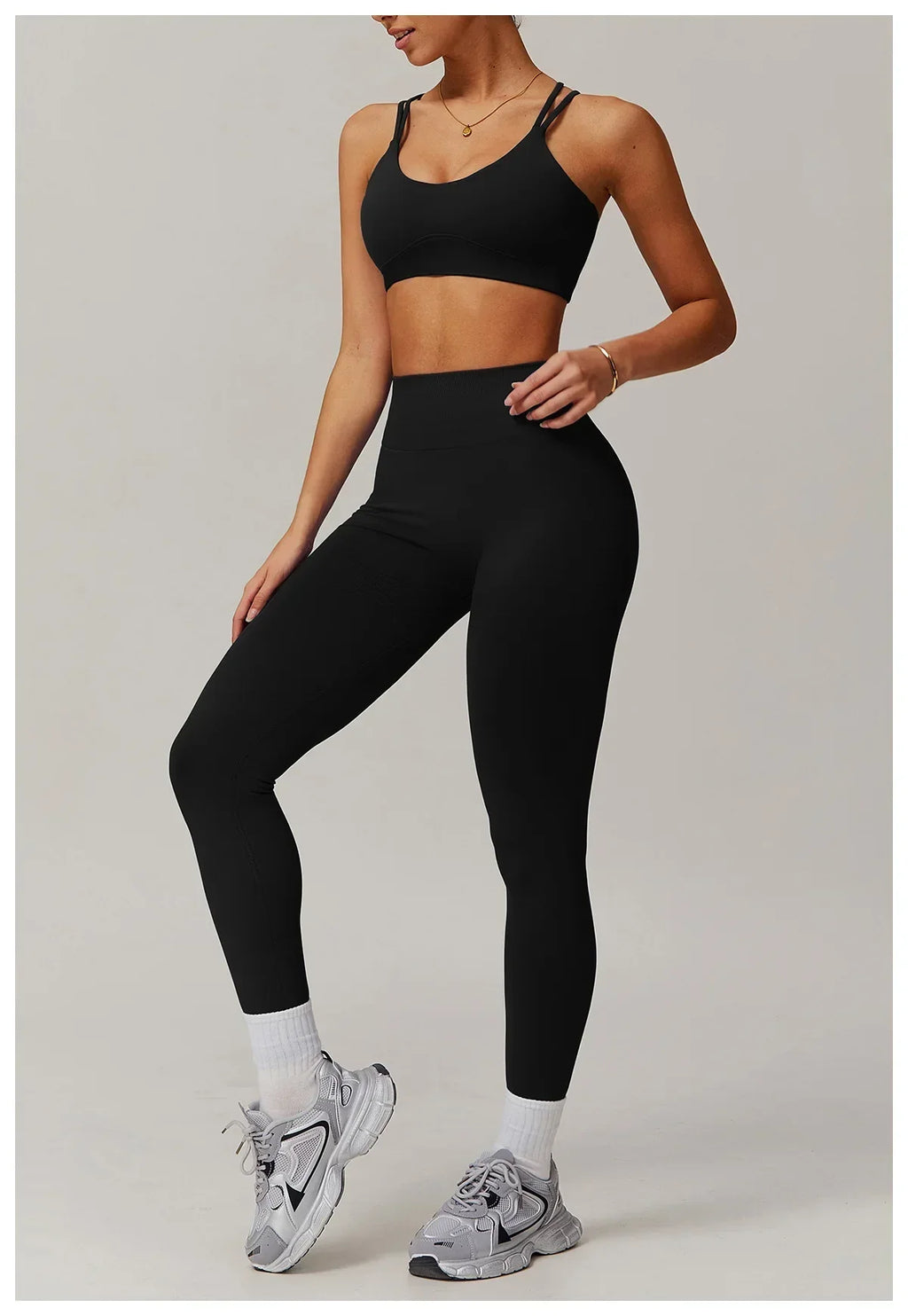 Criss-Cross Back Sports Bra - High-Support Padded Bralette