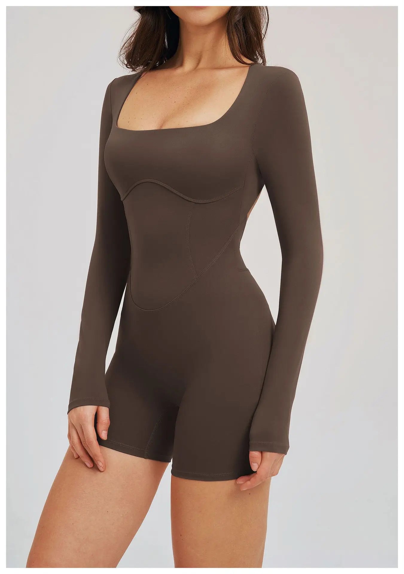 Backless Scrunch Romper - Short-Sleeve Push-Up Bodysuit