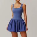 One-Piece Sports Dress Romper - Women's Push-Up Yoga Jumpsuit