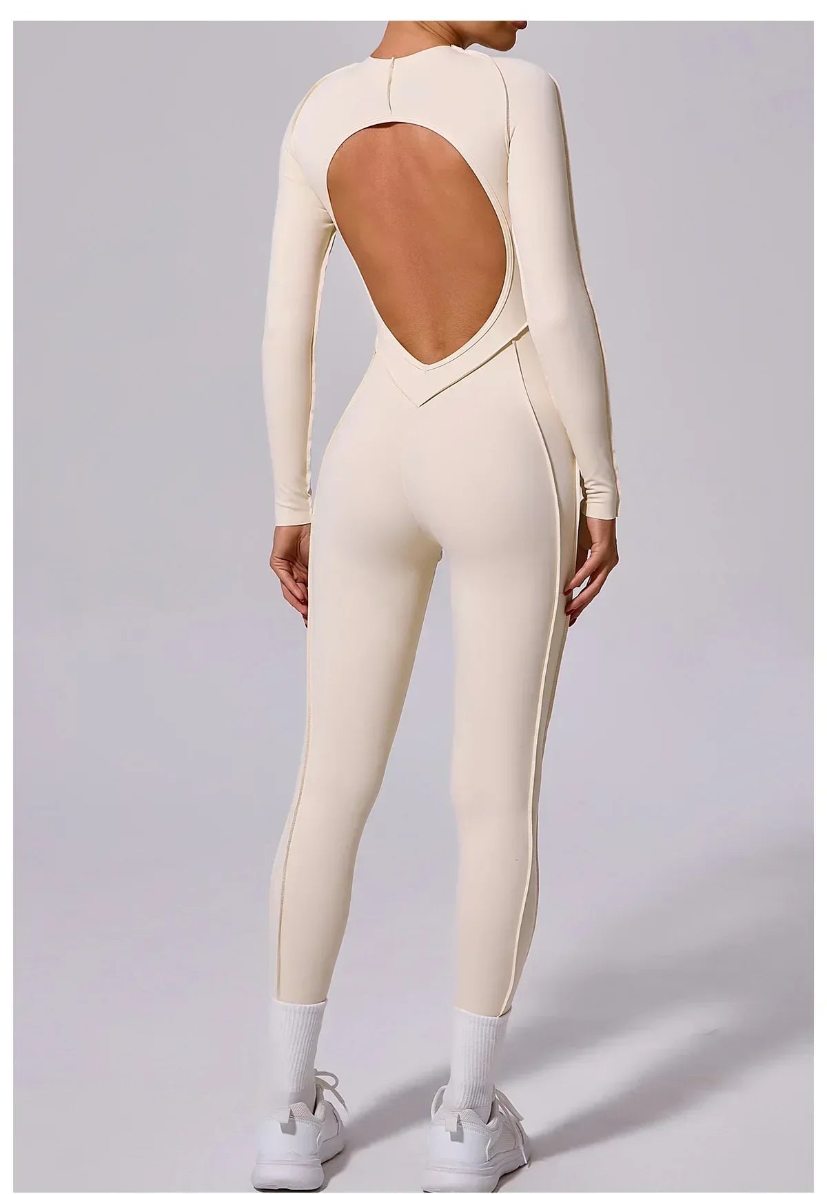 Long Sleeve Overalls Romper - Women's Running & Gym Jumpsuit
