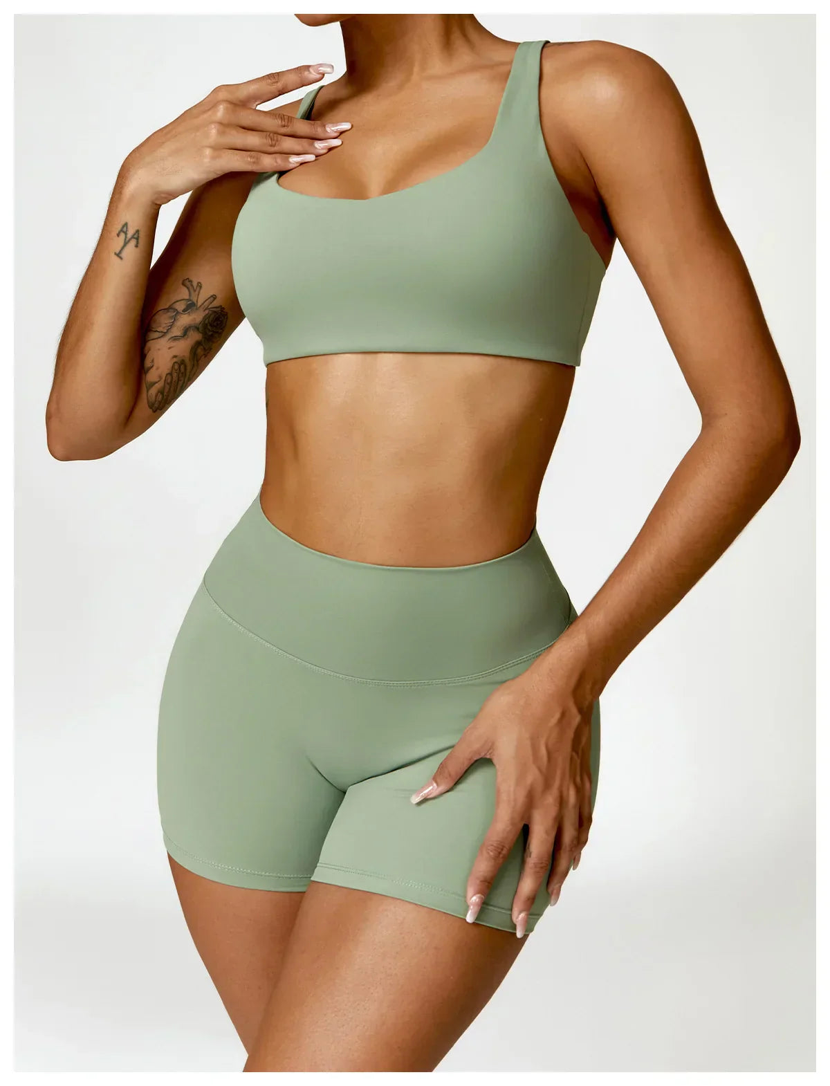 2-Piece Legging & Long Sleeve Set - Women's Yoga Tracksuit