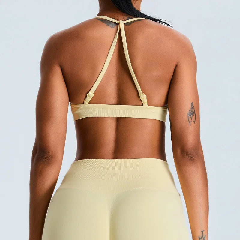 Scrunch Push-Up Sports Bra - Seamless Adjustable-Strap Tank
