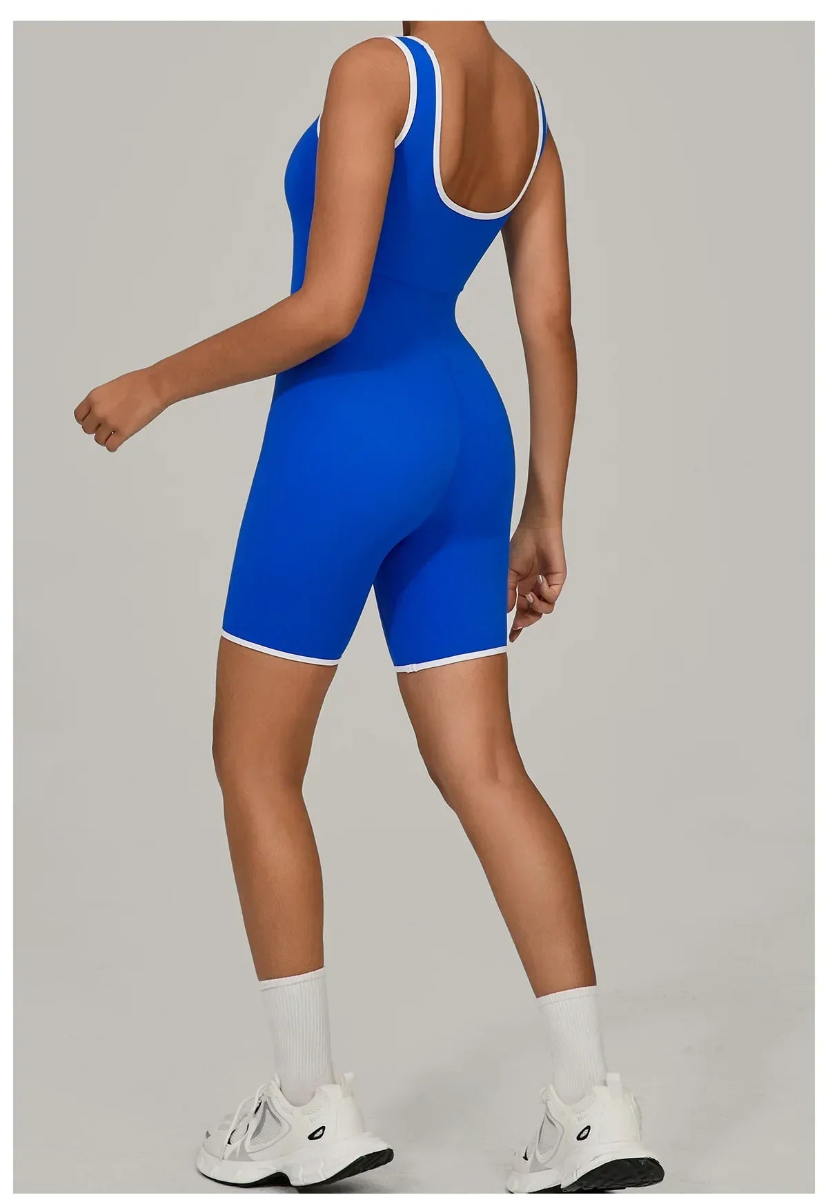 Color-Block Sleeveless Romper - Women's Quick-Dry Yoga Jumpsuit