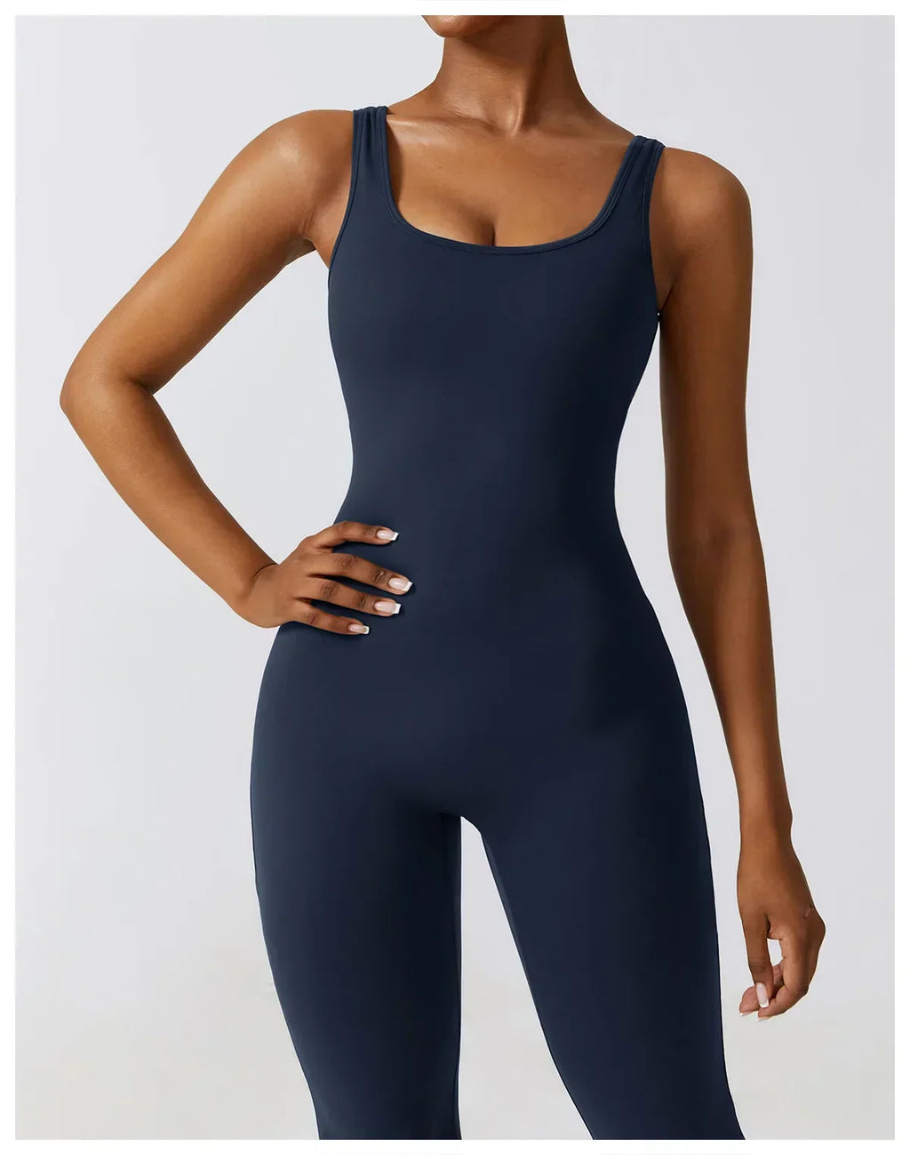 One-Piece Stretch Bodysuit - Women's Push-Up Workout Jumpsuit