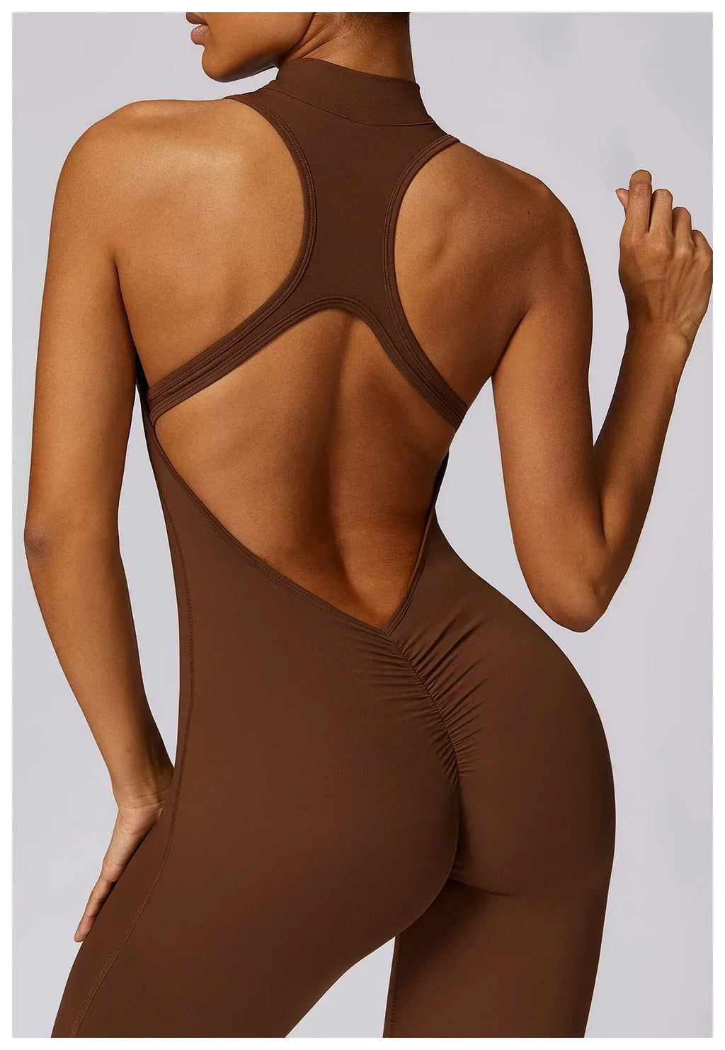 Zip-Front Yoga Jumpsuit - Women's Pilates & Gym Overalls