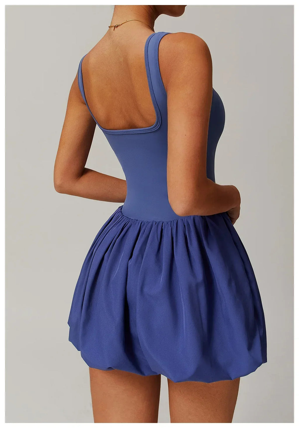 One-Piece Sports Dress Romper - Women's Push-Up Yoga Jumpsuit