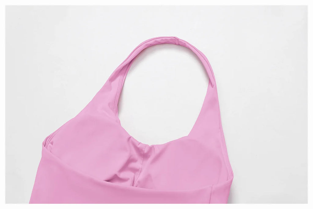 2-Piece Halter Bra & Skirt Set - Women's Fitness Tracksuit