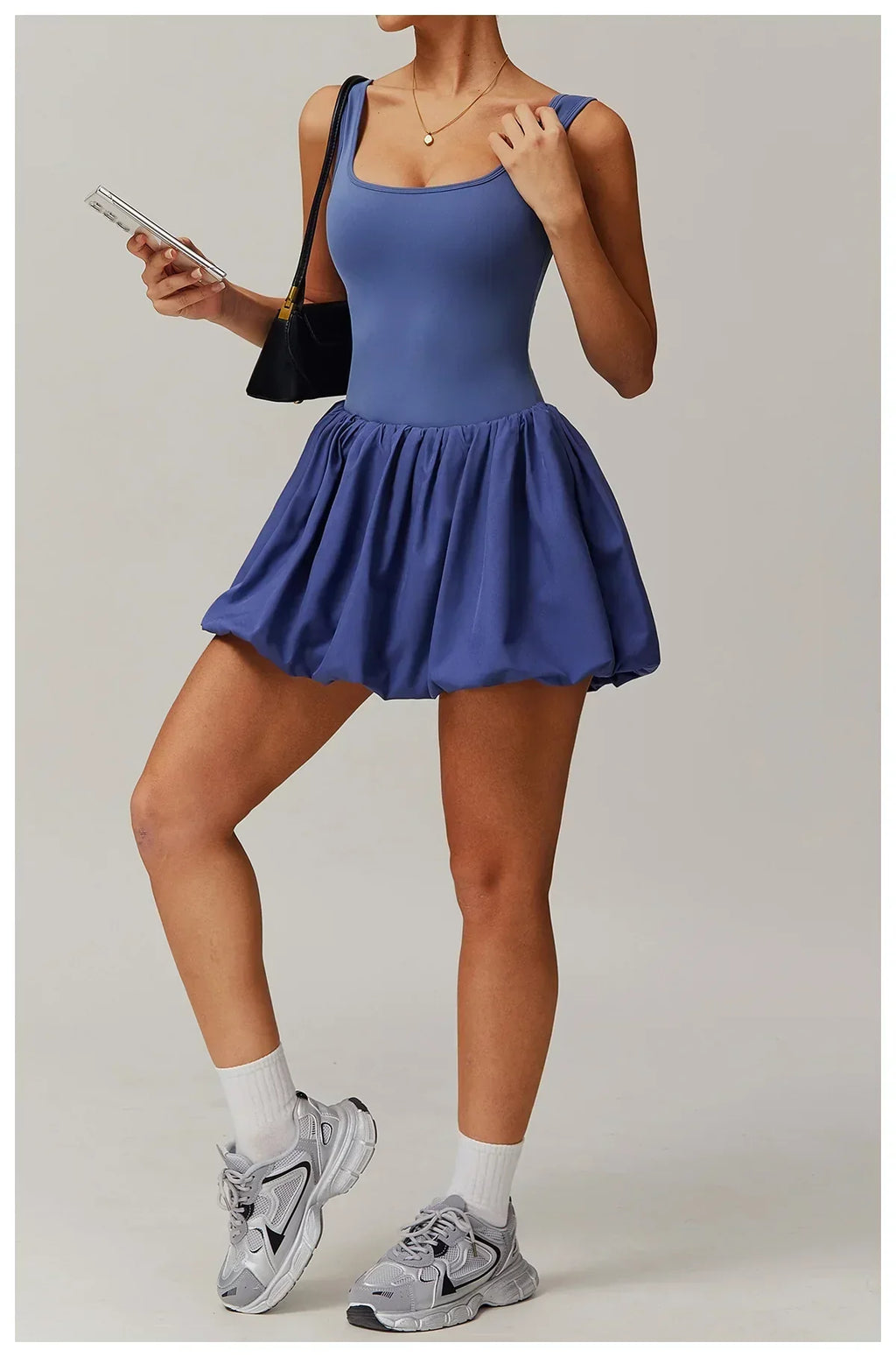 One-Piece Sports Dress Romper - Women's Push-Up Yoga Jumpsuit