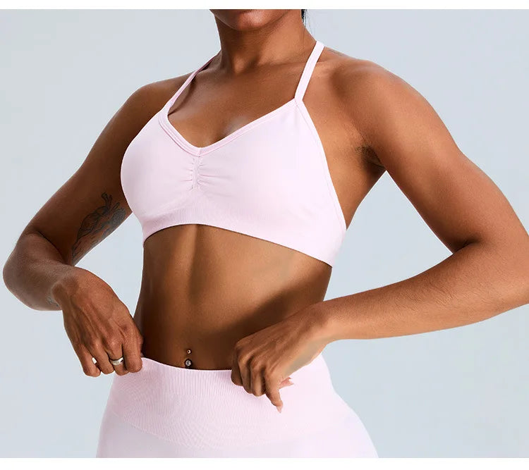 Scrunch Push-Up Sports Bra - Seamless Adjustable-Strap Tank