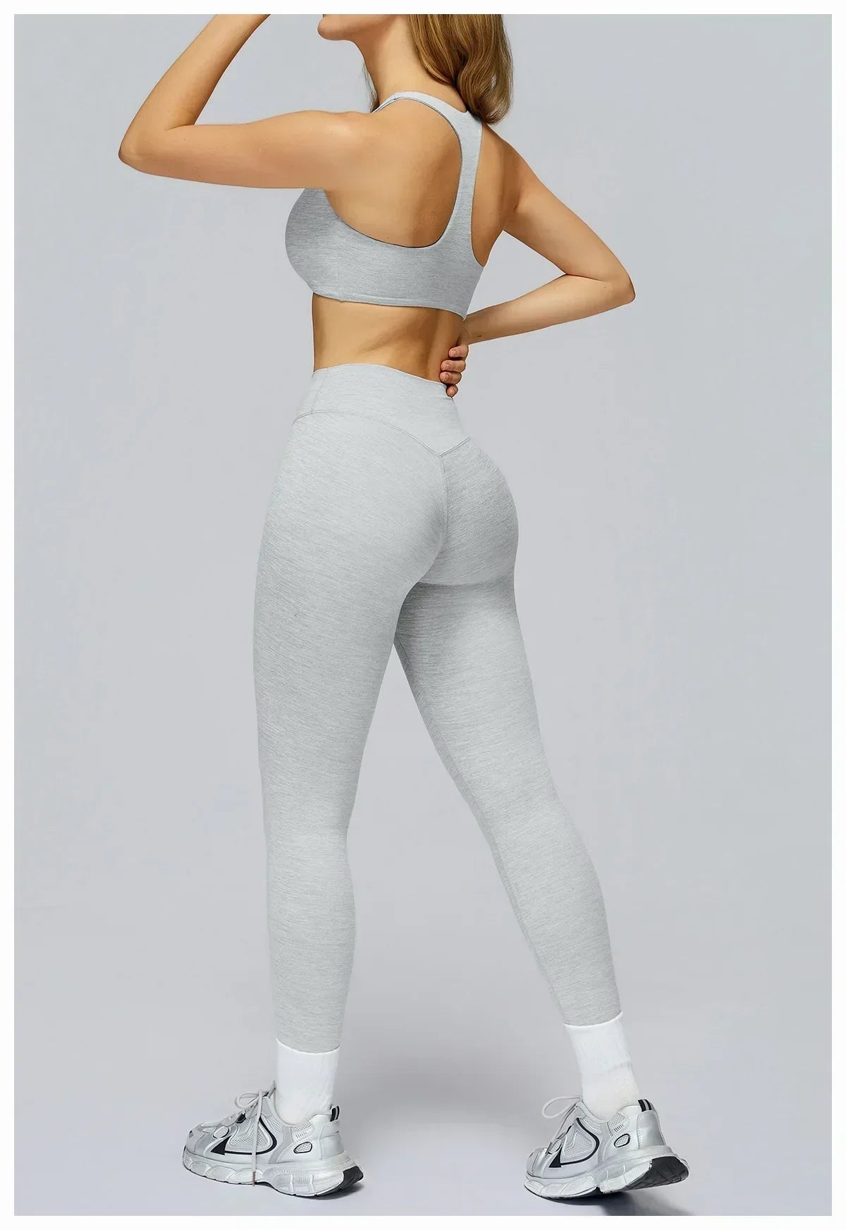 V-Neck Sports Bra with Removable Pads - Quick-Dry Push-Up