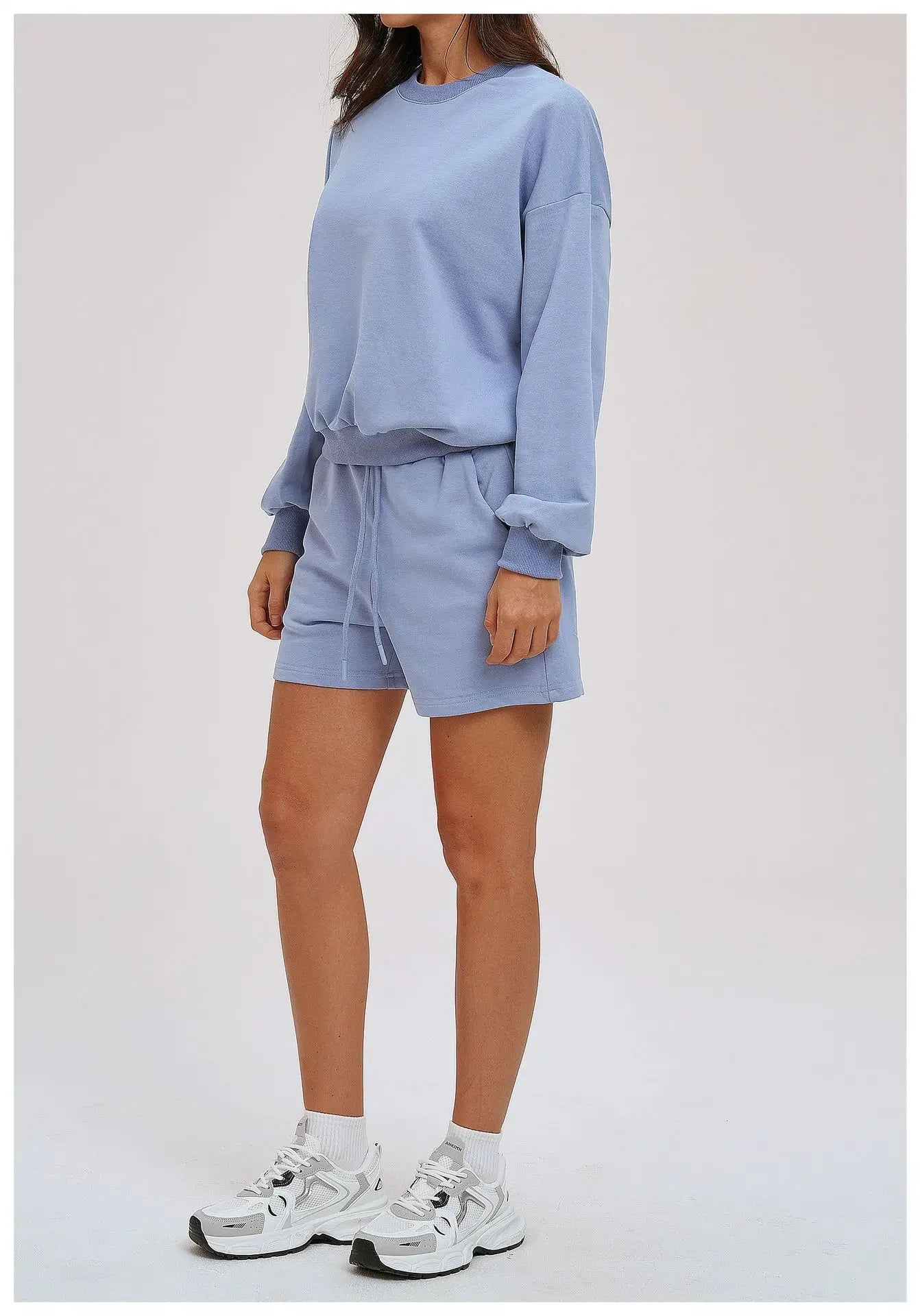 2-Piece Hoodie & Shorts Set - Women's Winter Sportswear