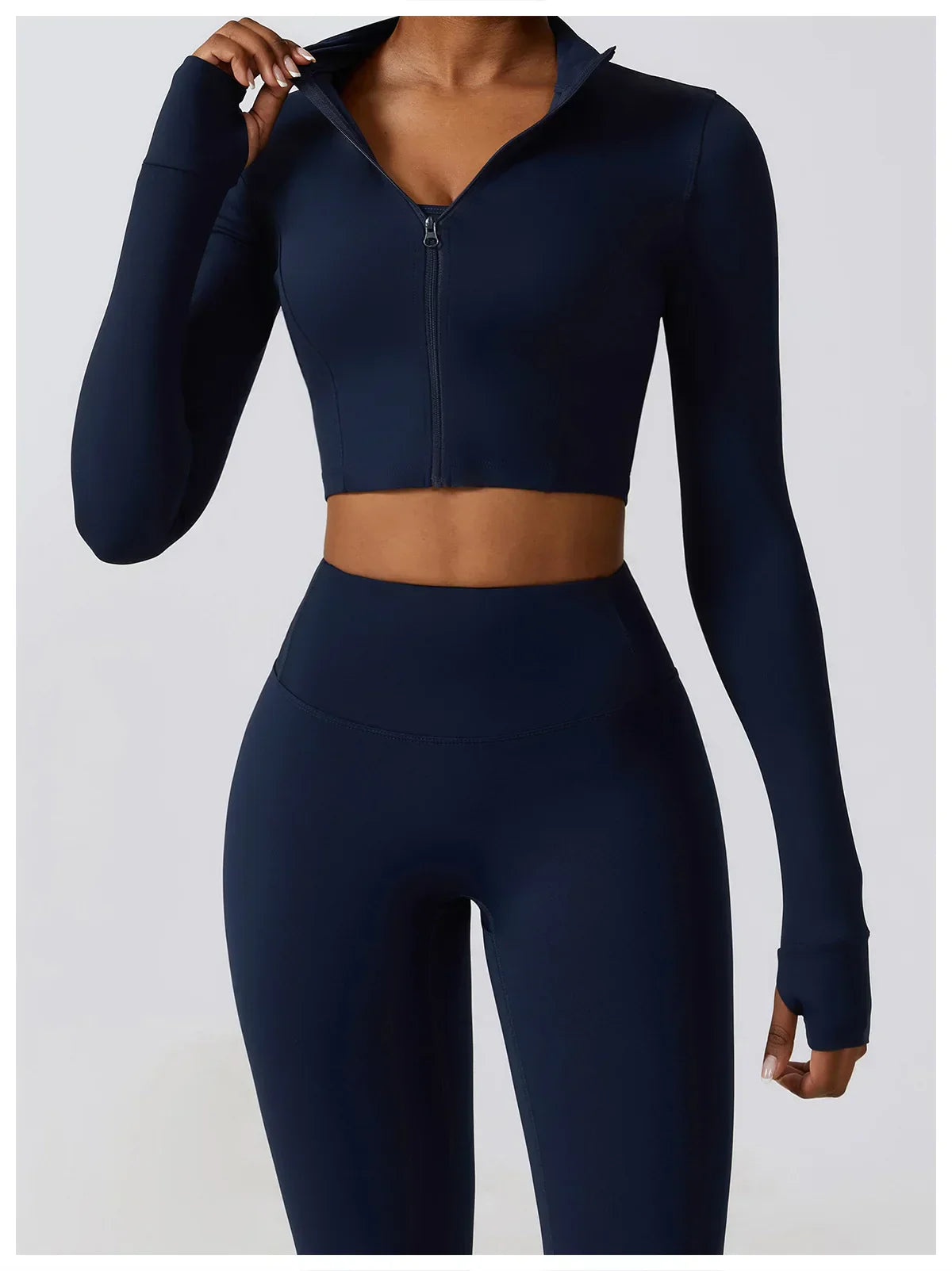 2/3-Piece Activewear Set - Leggings, Bra & Long Sleeve Top