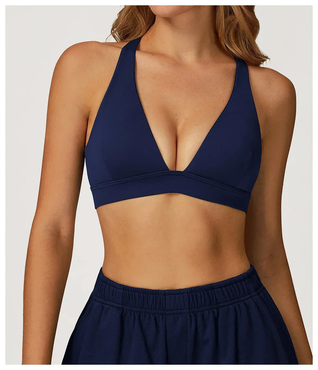 Backless Push-Up Fitness Bra - Athletic Crop Top