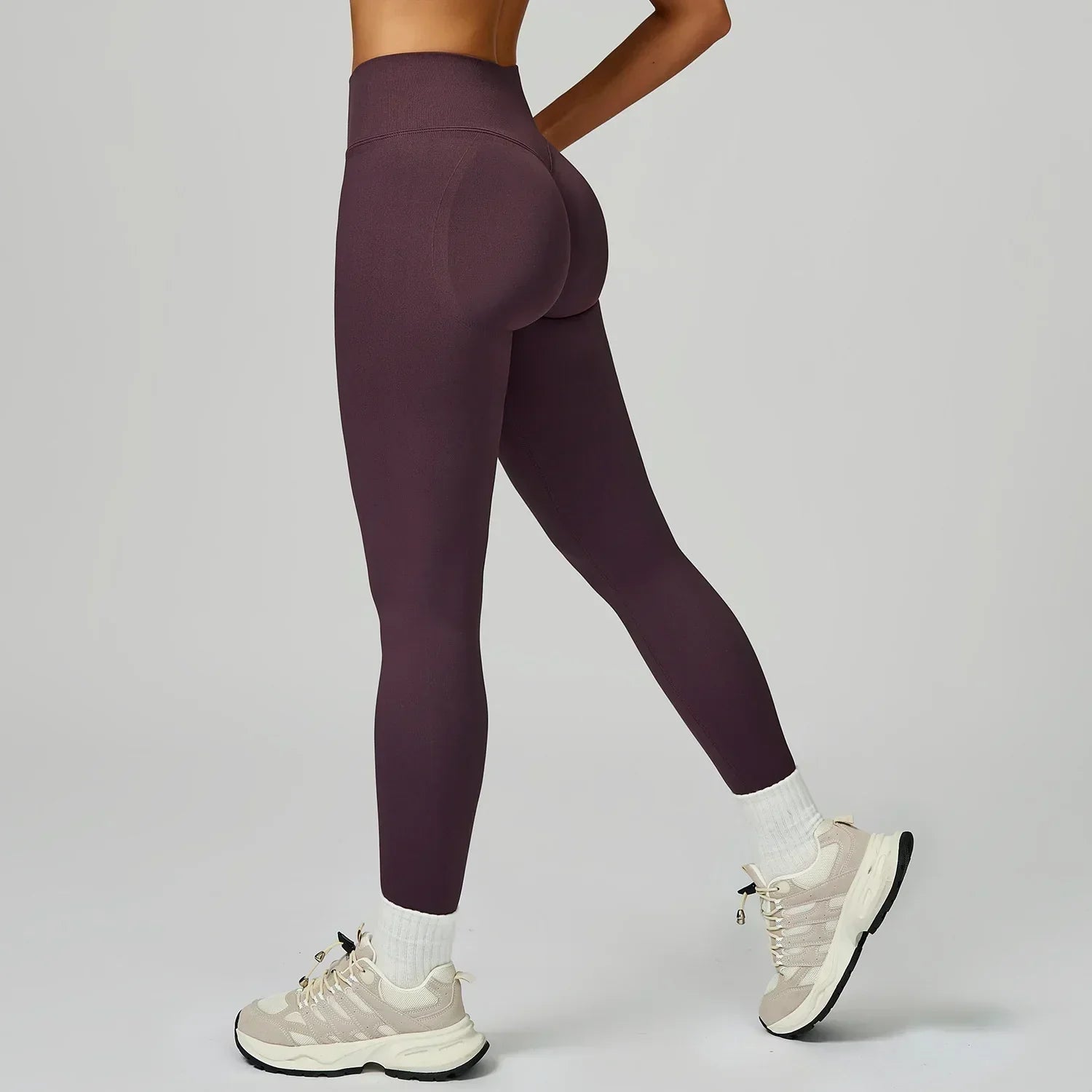 Seamless High-Waist Leggings - Breathable Yoga & Running Tights