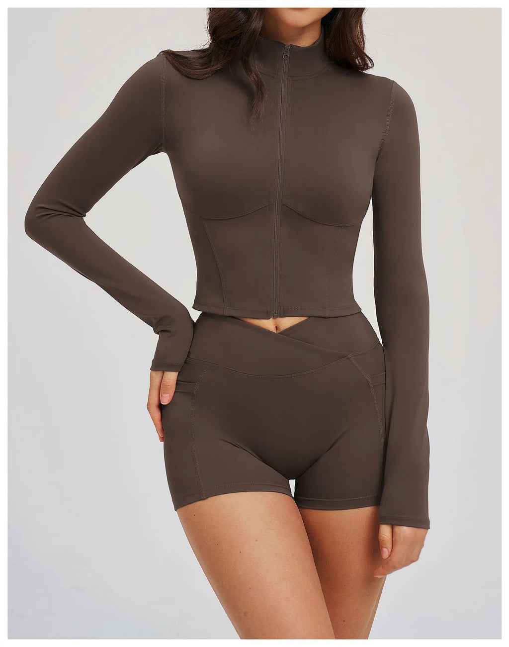 Zip-Up Crop Jacket - Women's Quick-Dry Yoga & Running Top