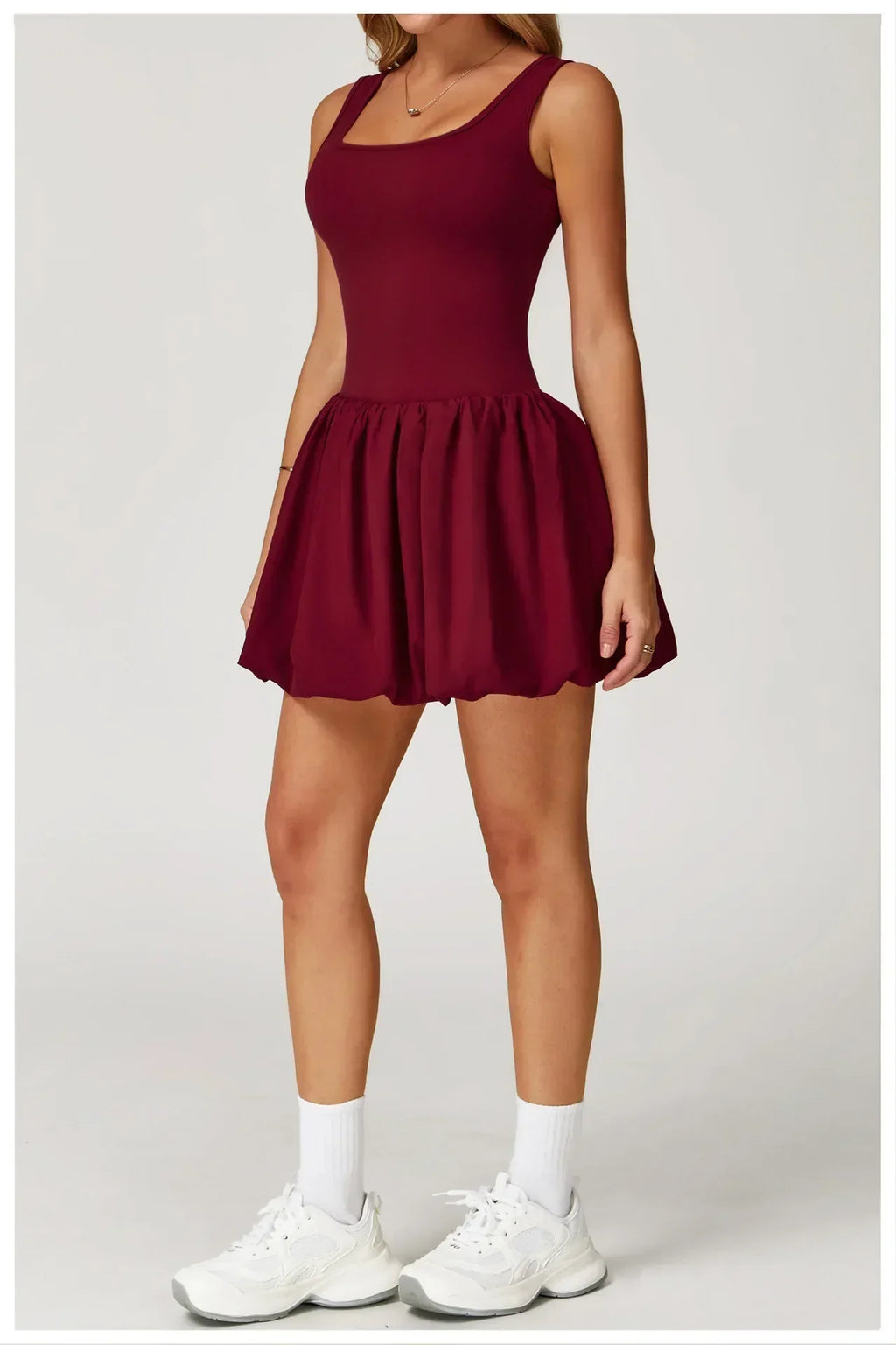 One-Piece Sports Dress Romper - Women's Push-Up Yoga Jumpsuit