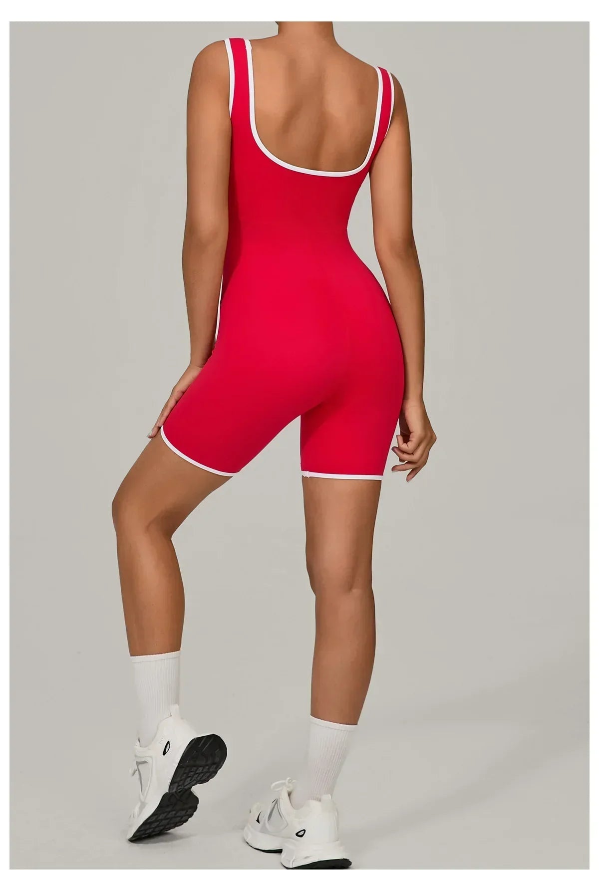 Color-Block Sleeveless Romper - Women's Quick-Dry Yoga Jumpsuit